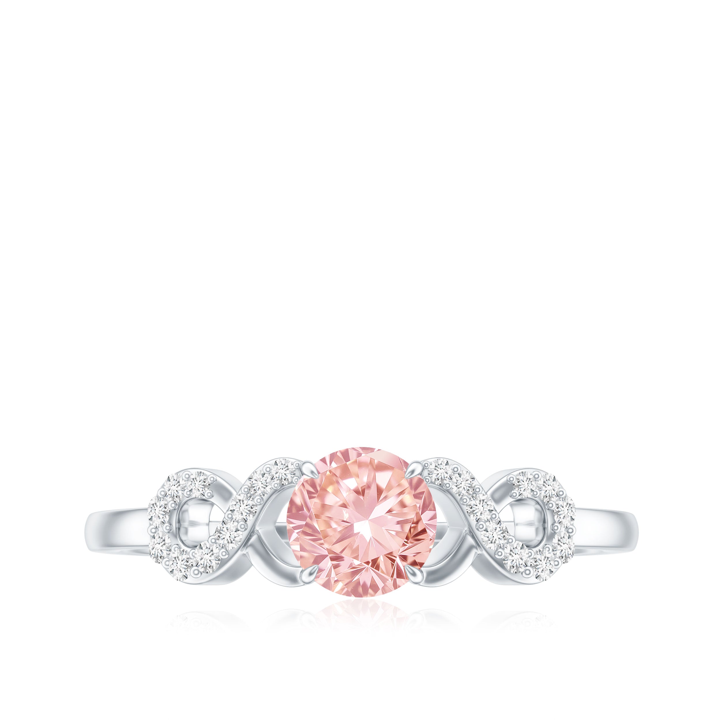 IGI Certified Lab Grown Pink Diamond Infinity Engagement Ring Fancy Pink - VS1 - Rosec Jewels