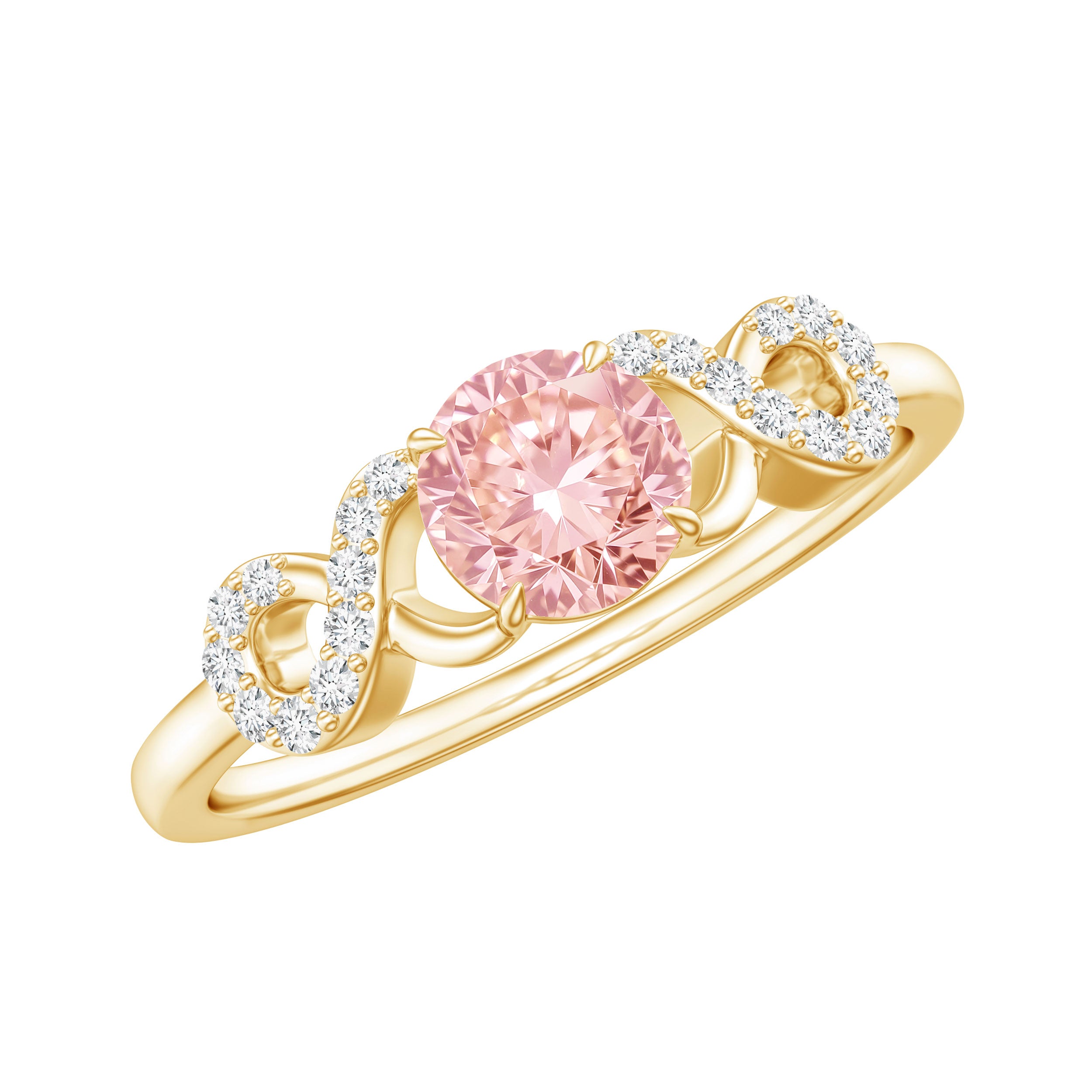 IGI Certified Lab Grown Pink Diamond Infinity Engagement Ring Fancy Pink - VS1 - Rosec Jewels