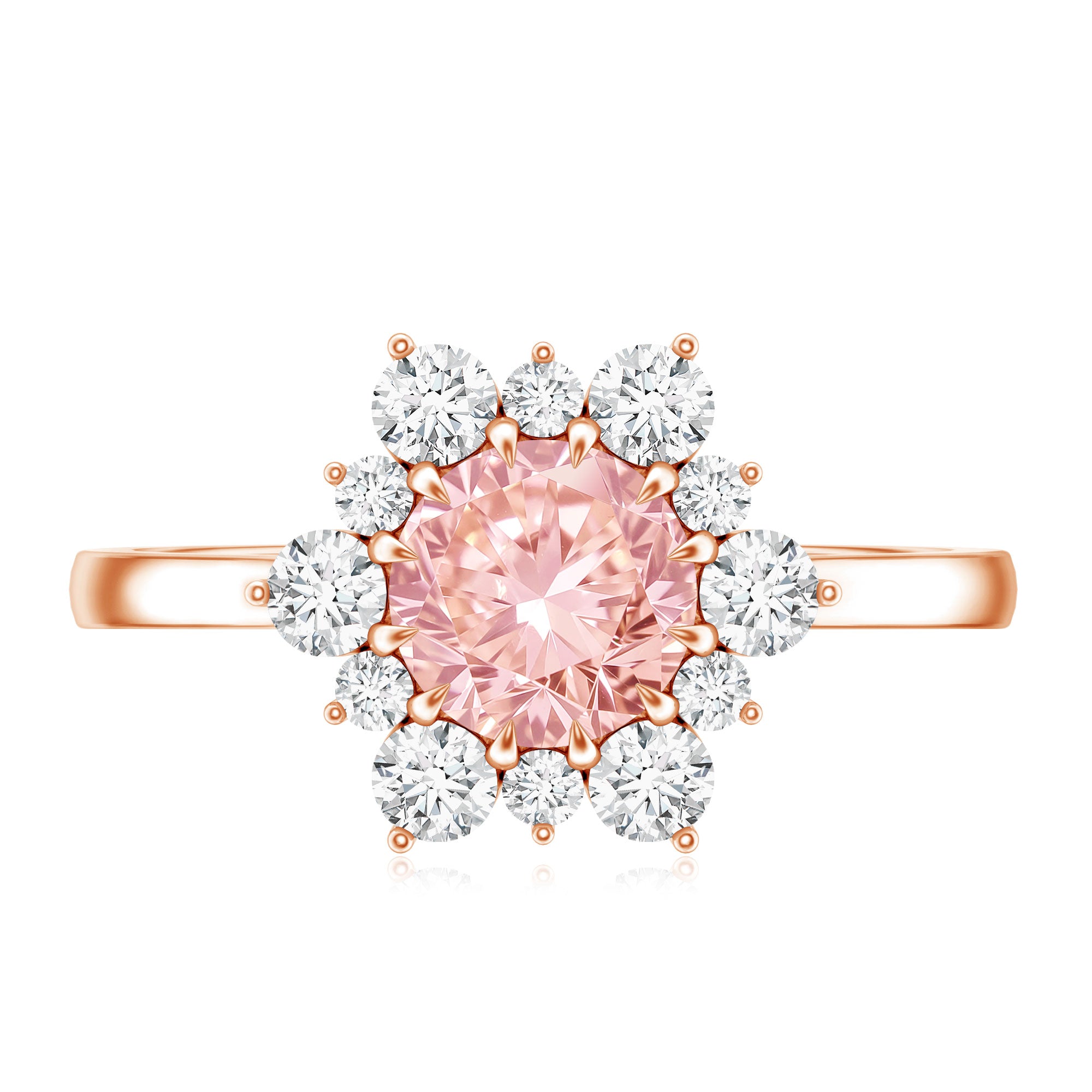 IGI Certified 1 CT Lab Grown Pink and White Diamond Halo Engagement Ring E-VS1 - Rosec Jewels