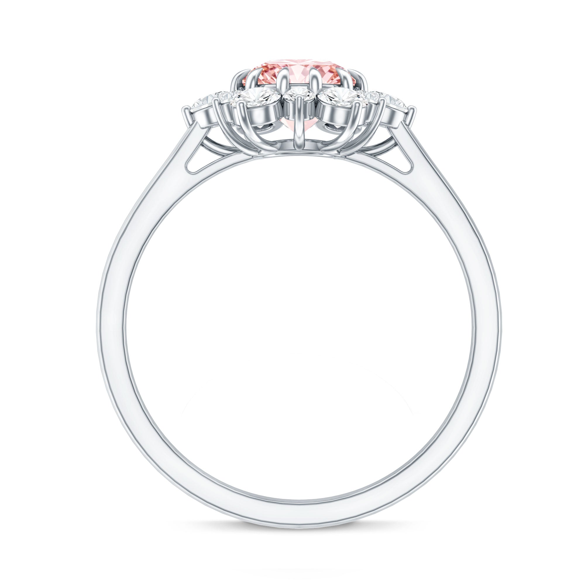 IGI Certified 1 CT Lab Grown Pink and White Diamond Halo Engagement Ring E-VS1 - Rosec Jewels