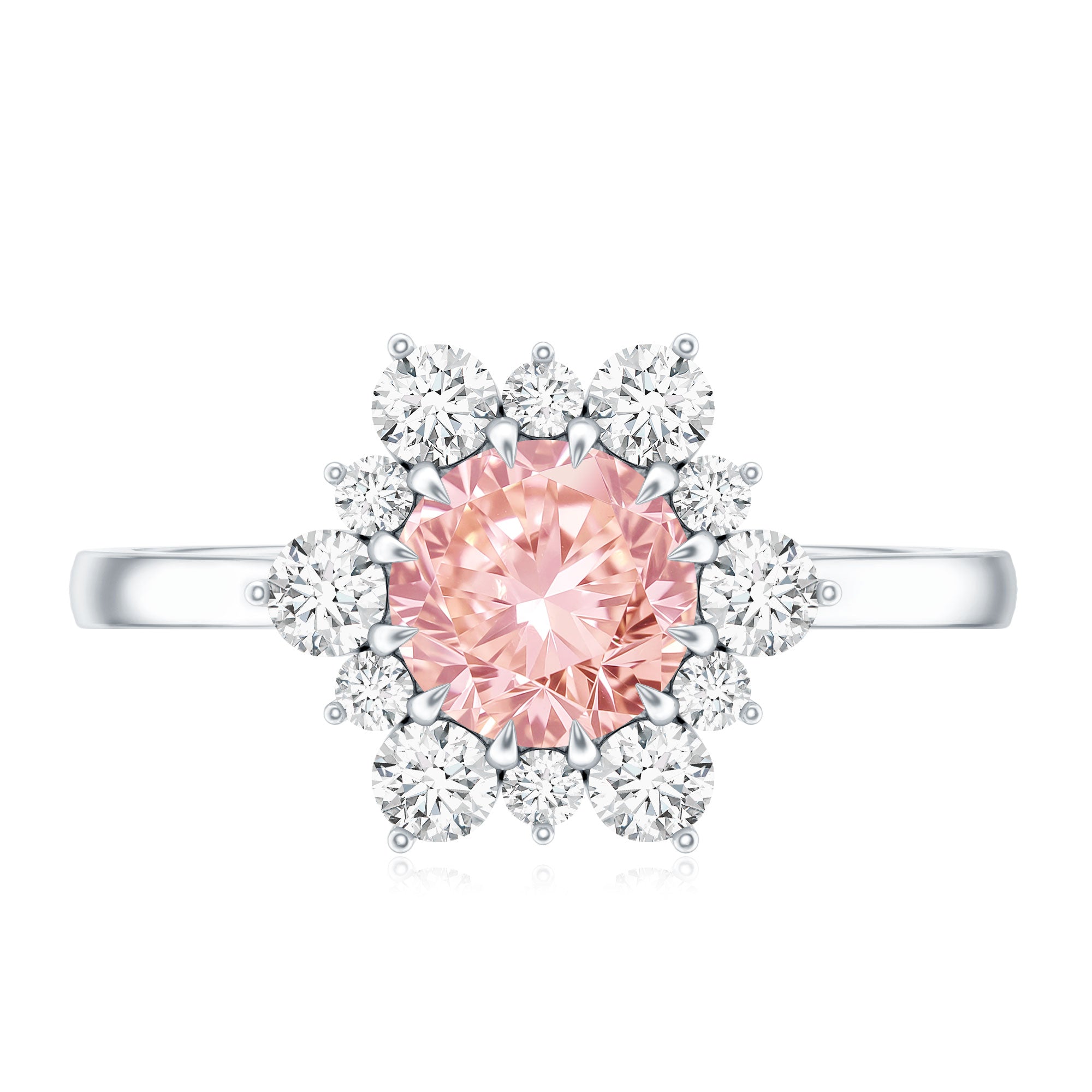 IGI Certified 1 CT Lab Grown Pink and White Diamond Halo Engagement Ring Fancy Pink - VS1 - Rosec Jewels