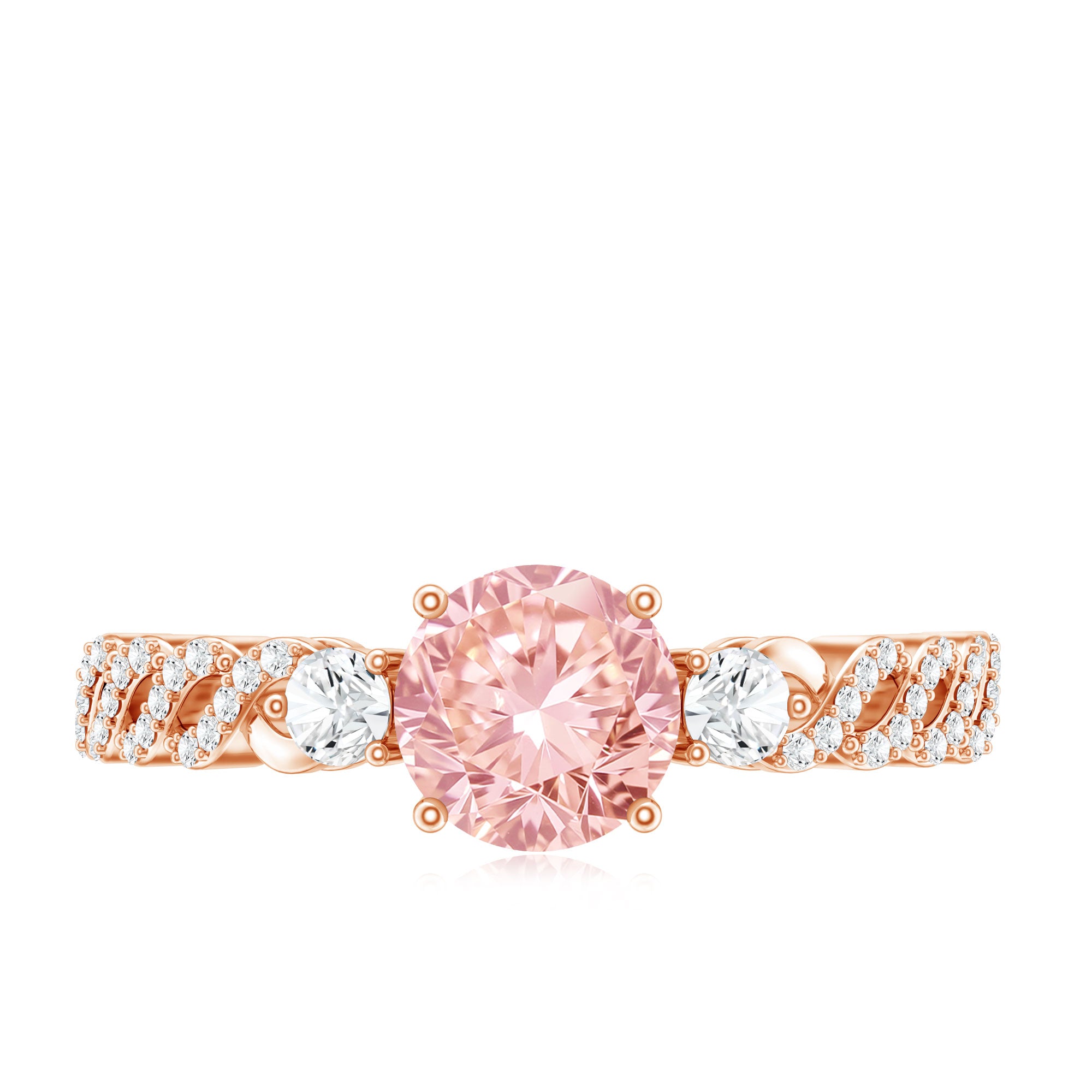 Lab Grown Fancy Pink Diamond Engagement Ring with IGI Certificate E-VS1 - Rosec Jewels
