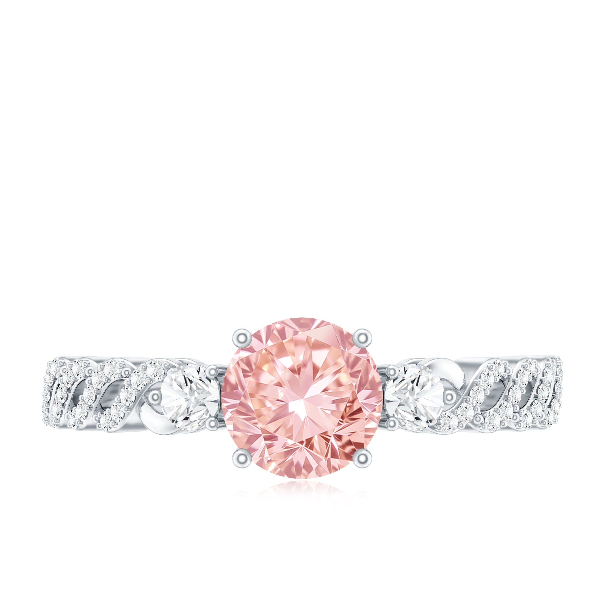 Lab Grown Fancy Pink Diamond Engagement Ring with IGI Certificate E-VS1 - Rosec Jewels