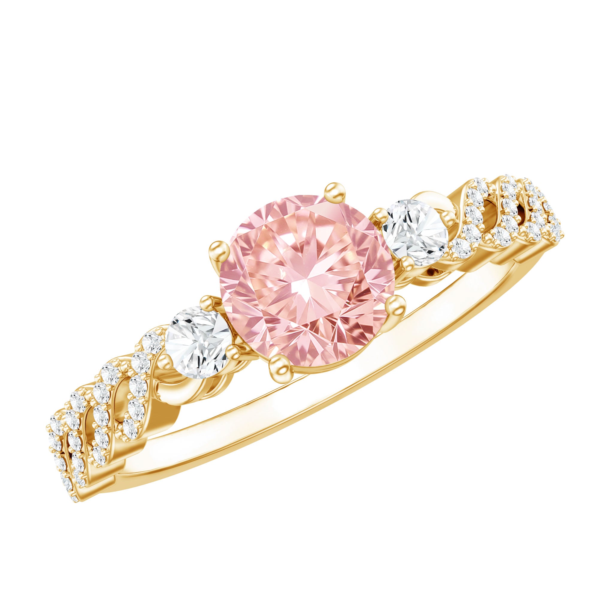 Lab Grown Fancy Pink Diamond Engagement Ring with IGI Certificate E-VS1 - Rosec Jewels