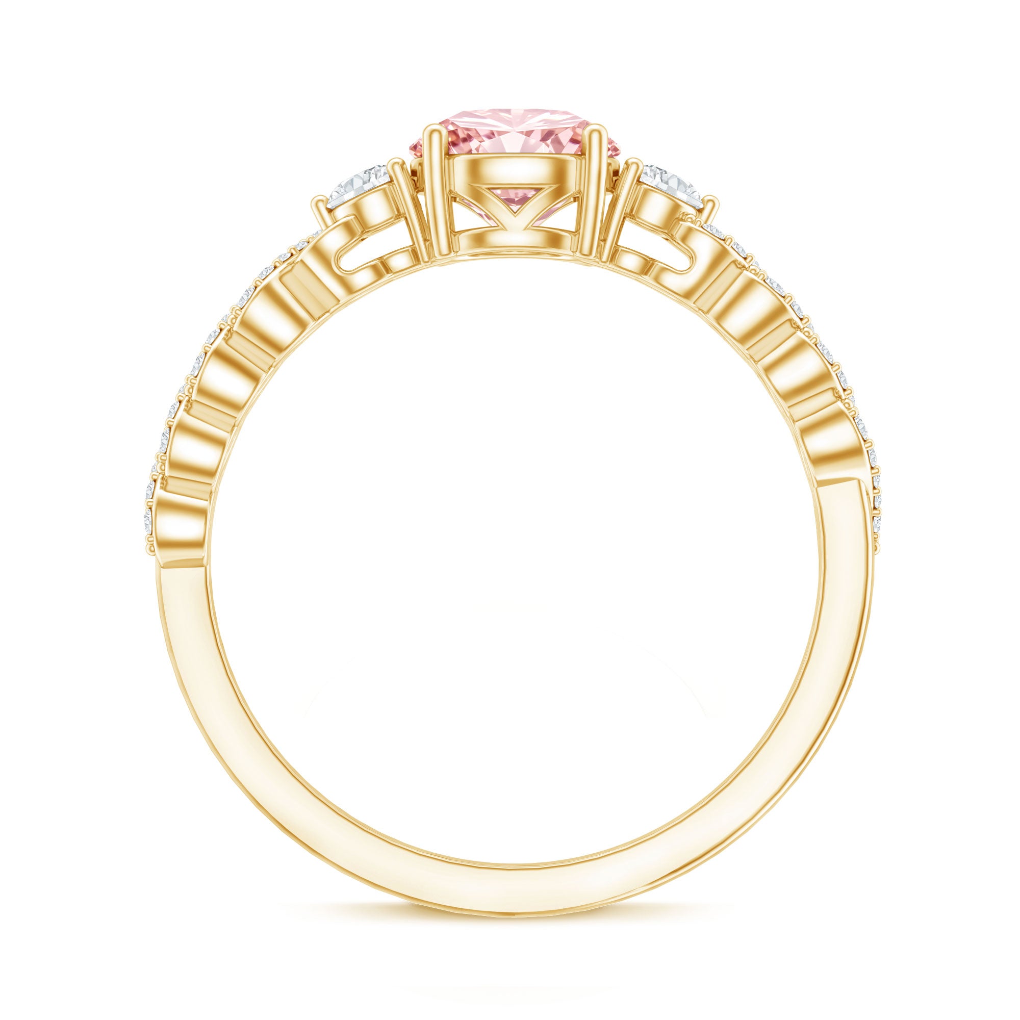 Lab Grown Fancy Pink Diamond Engagement Ring with IGI Certificate E-VS1 - Rosec Jewels