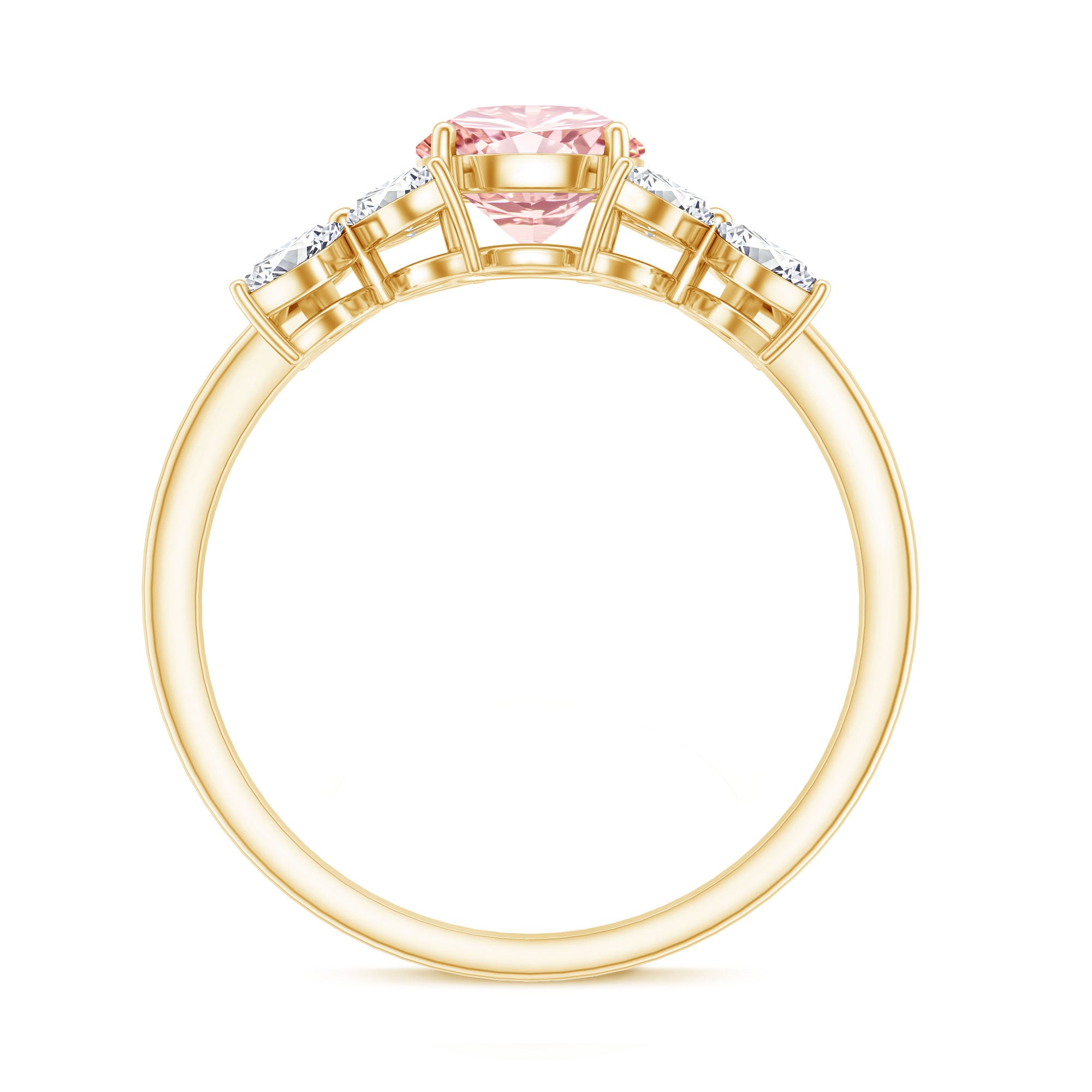 IGI Certified Lab Grown Pink White Diamond Flower Engagement Ring E-VS1 - Rosec Jewels