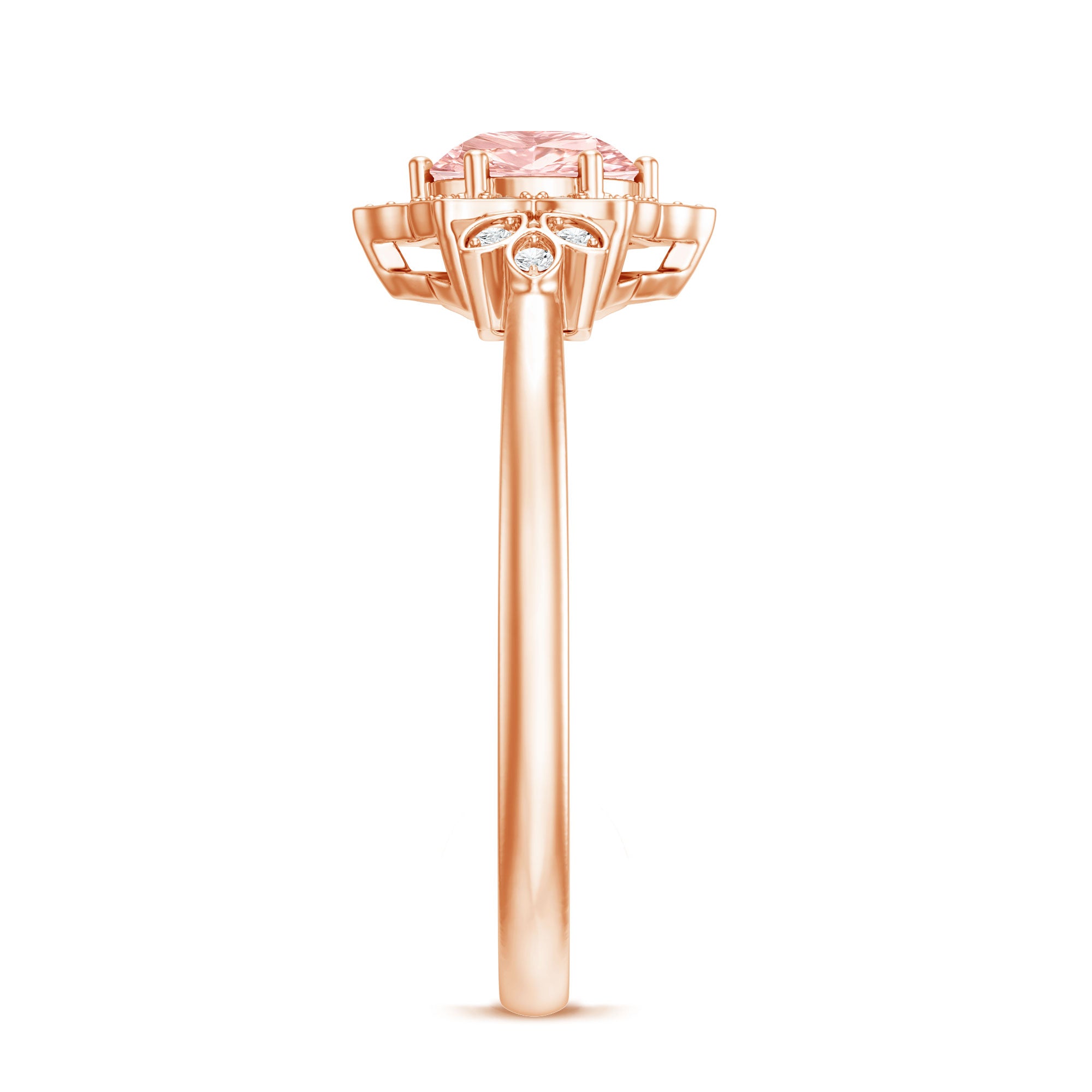 Pink and White Lab Grown Diamond Designer Engagement Ring with IGI Certificate Fancy Pink - VS1 - Rosec Jewels