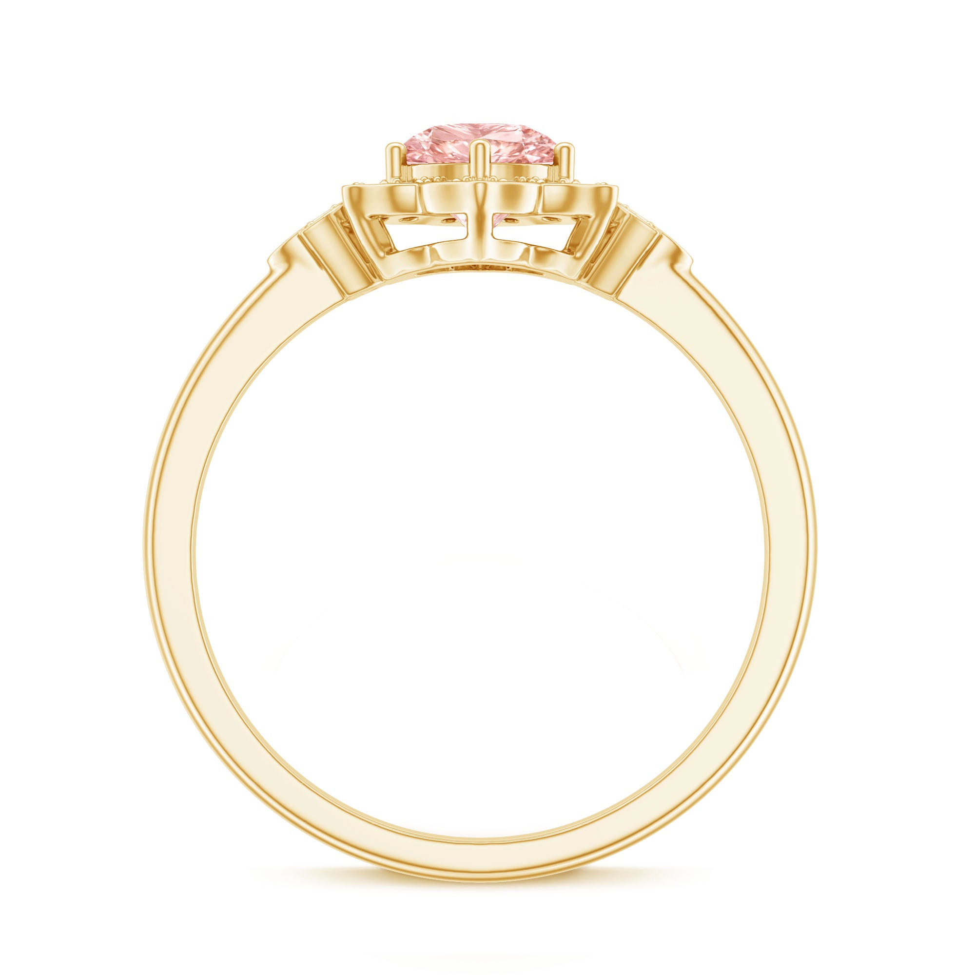 Pink and White Lab Grown Diamond Designer Engagement Ring with IGI Certificate Fancy Pink - VS1 - Rosec Jewels