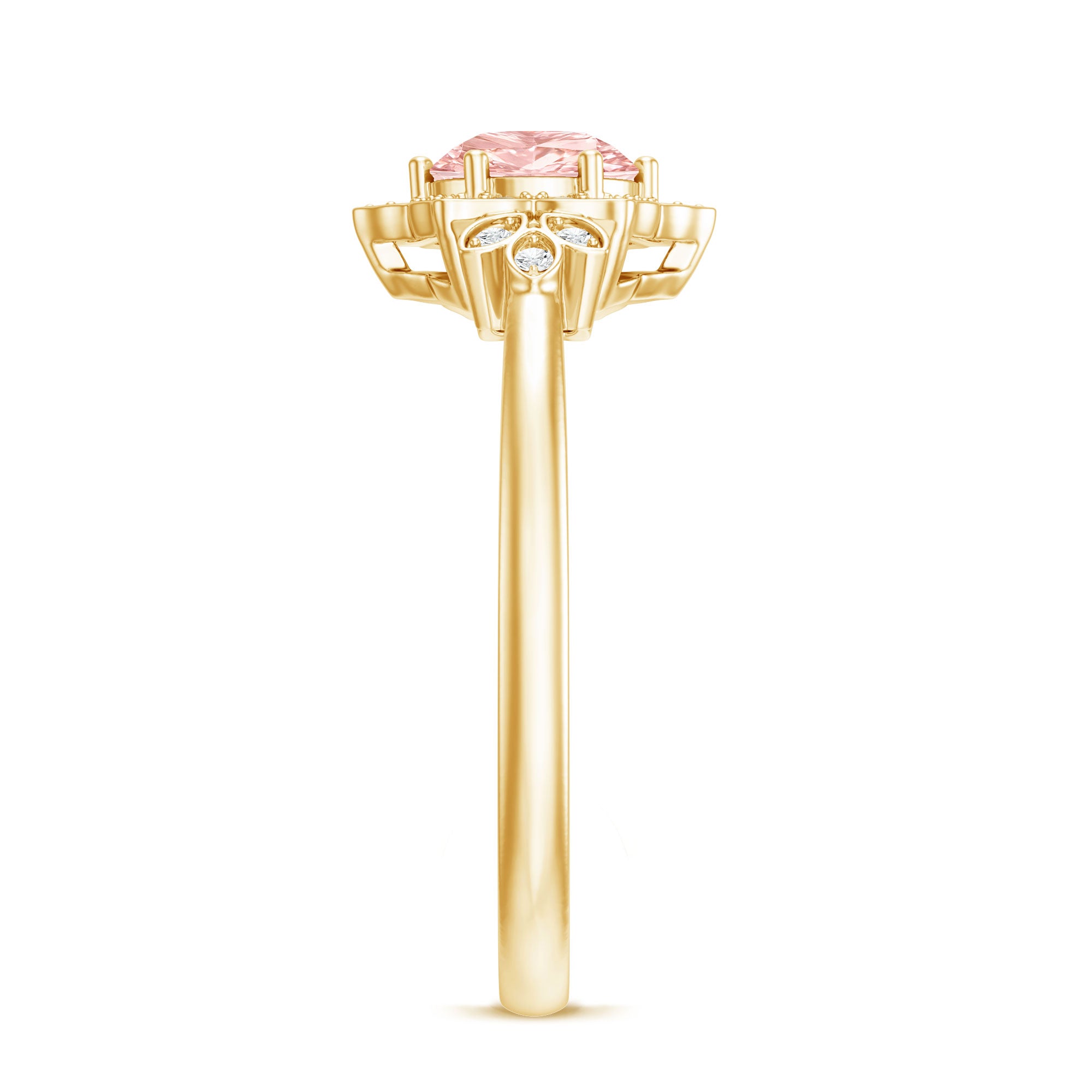Pink and White Lab Grown Diamond Designer Engagement Ring with IGI Certificate Fancy Pink - VS1 - Rosec Jewels
