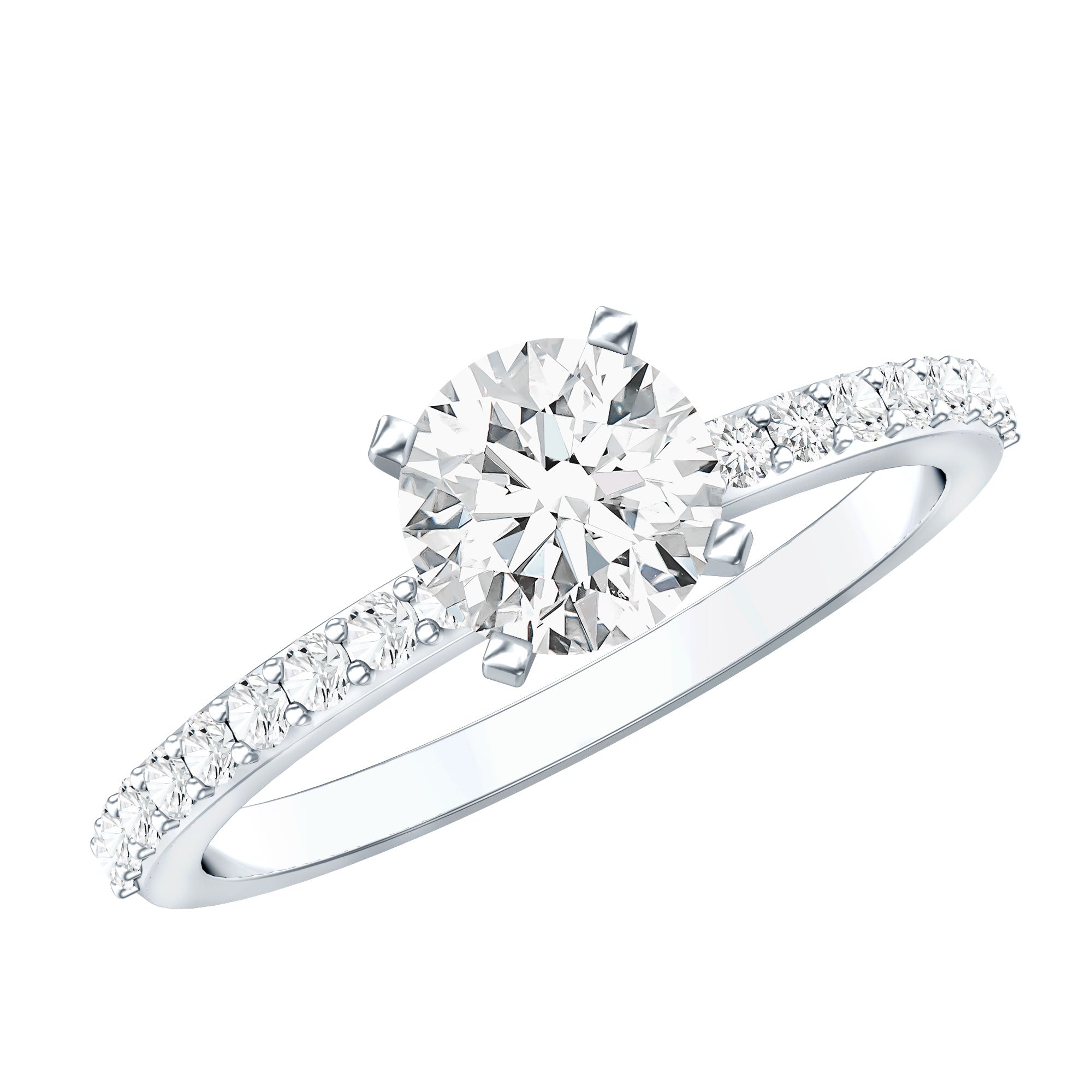 IGI Certified Lab Created Diamond 1 Carat Engagement Ring Lab - ( E-VS1 ) - Rosec Jewels