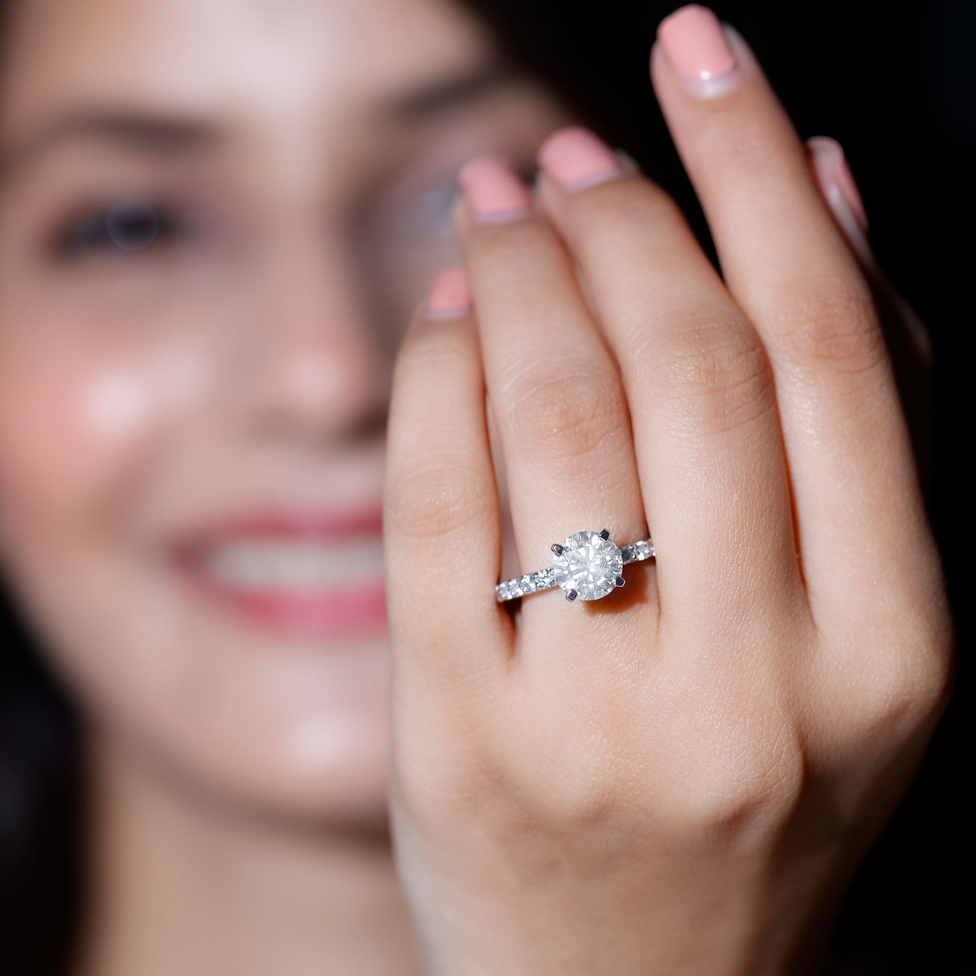 Solitaire 2 Carat Lab Grown Diamond Engagement Ring with IGI Certificate Lab - ( E-VS1 ) - Rosec Jewels