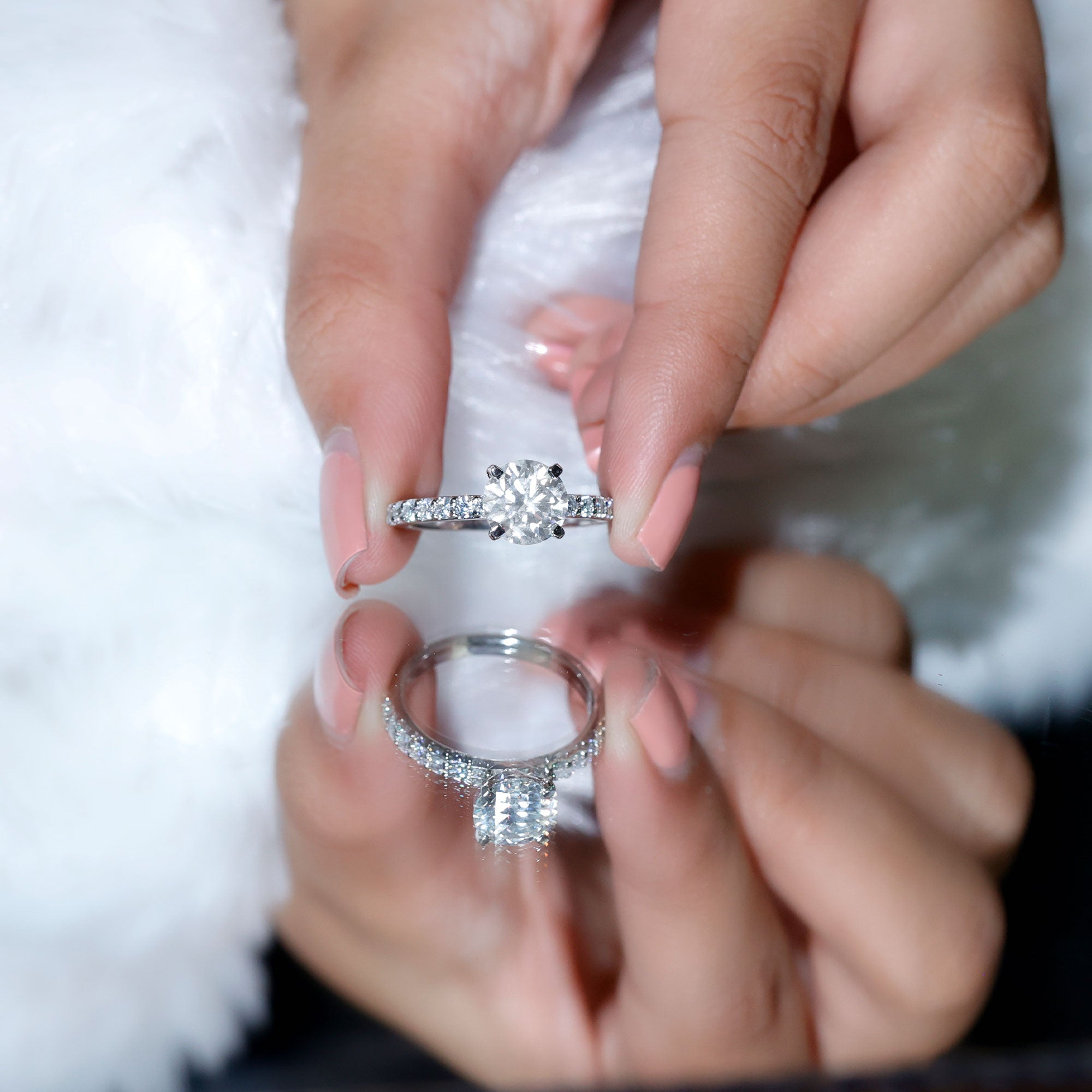 Solitaire 2 Carat Lab Grown Diamond Engagement Ring with IGI Certificate Lab - ( E-VS1 ) - Rosec Jewels