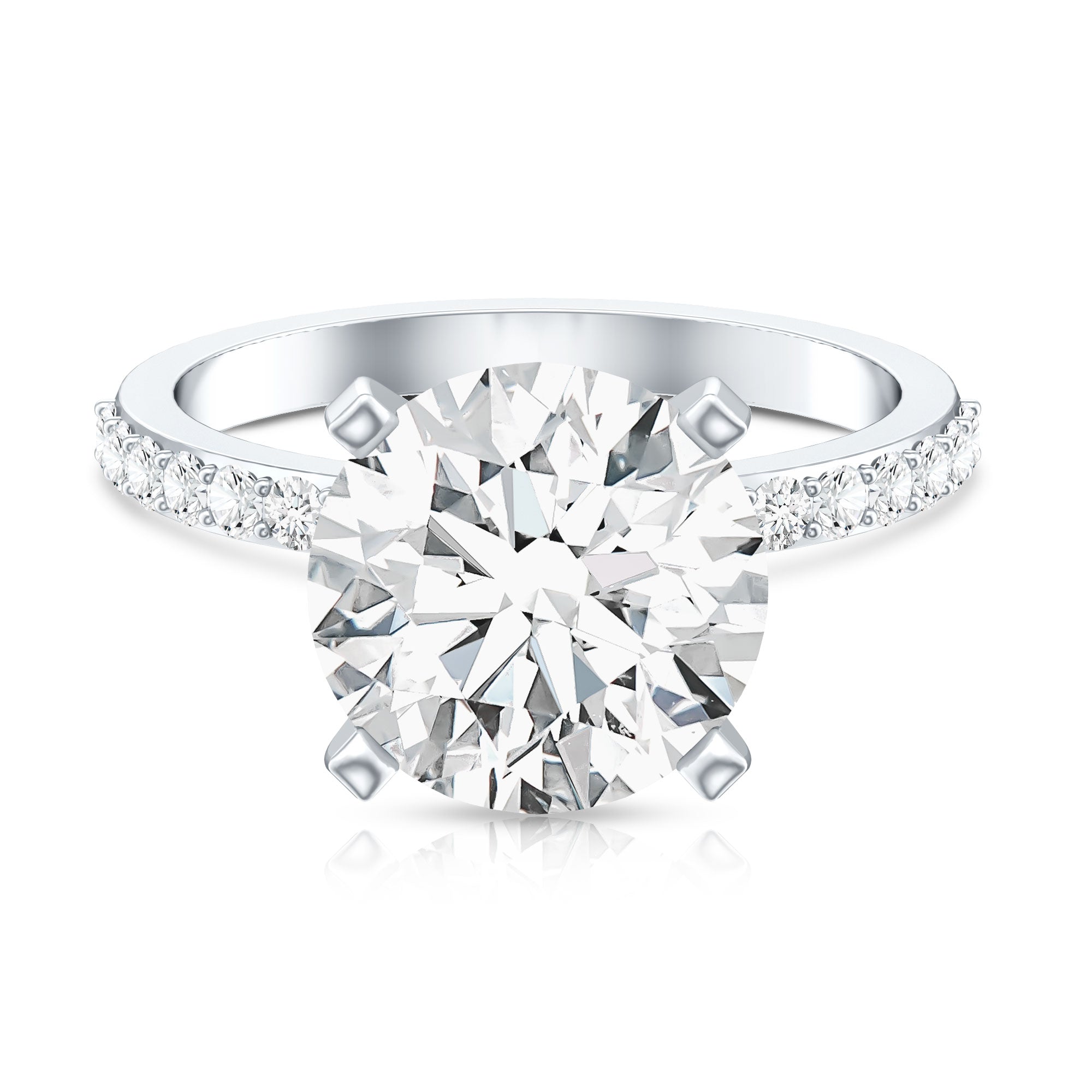 Rosec Jewels-Lab Grown 4 Carat Diamond Solitaire Engagement Ring with IGI Certificate