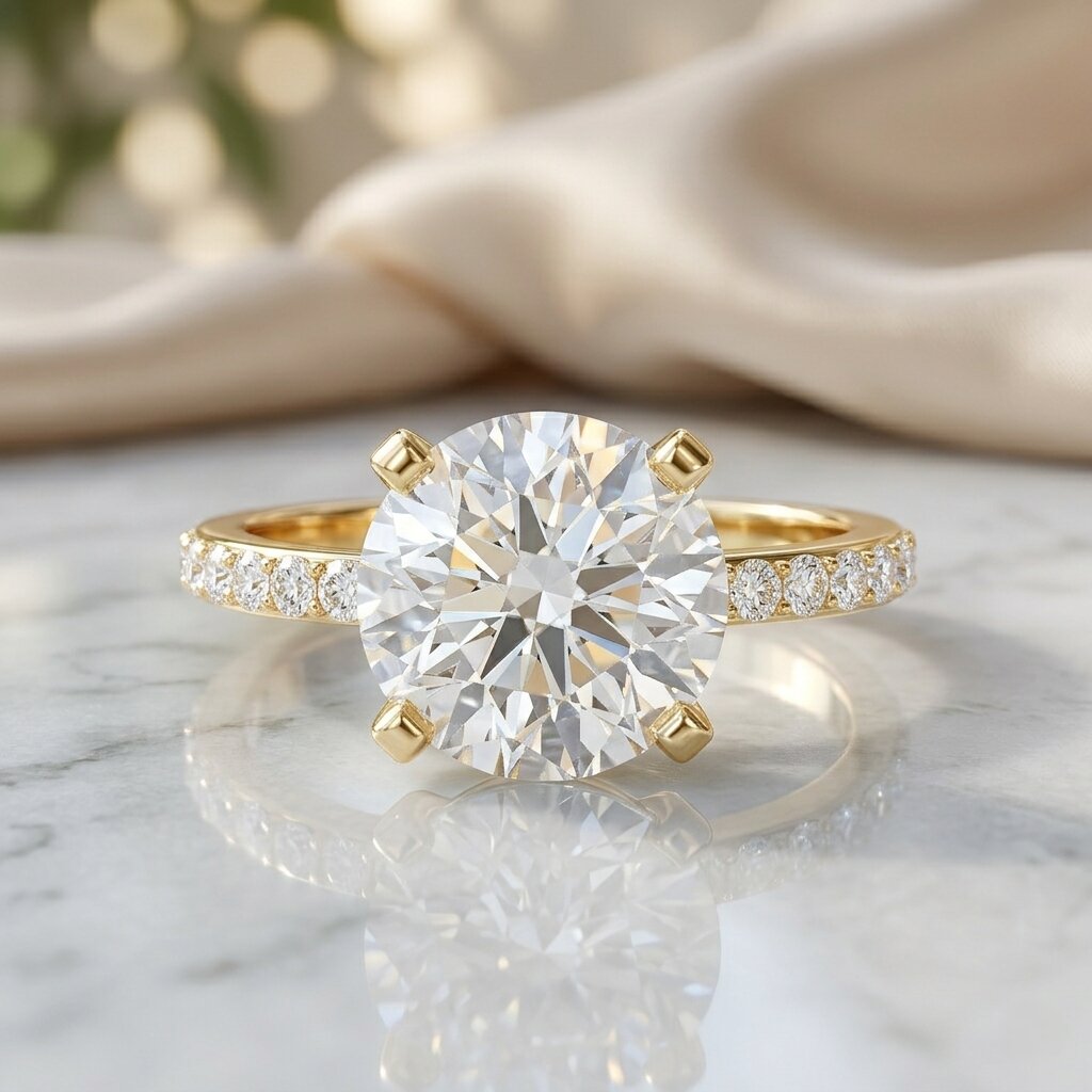 5 Carat Lab Grown IGI Certified Diamond Huge Engagement Ring Lab - ( E-VS1 ) - Rosec Jewels