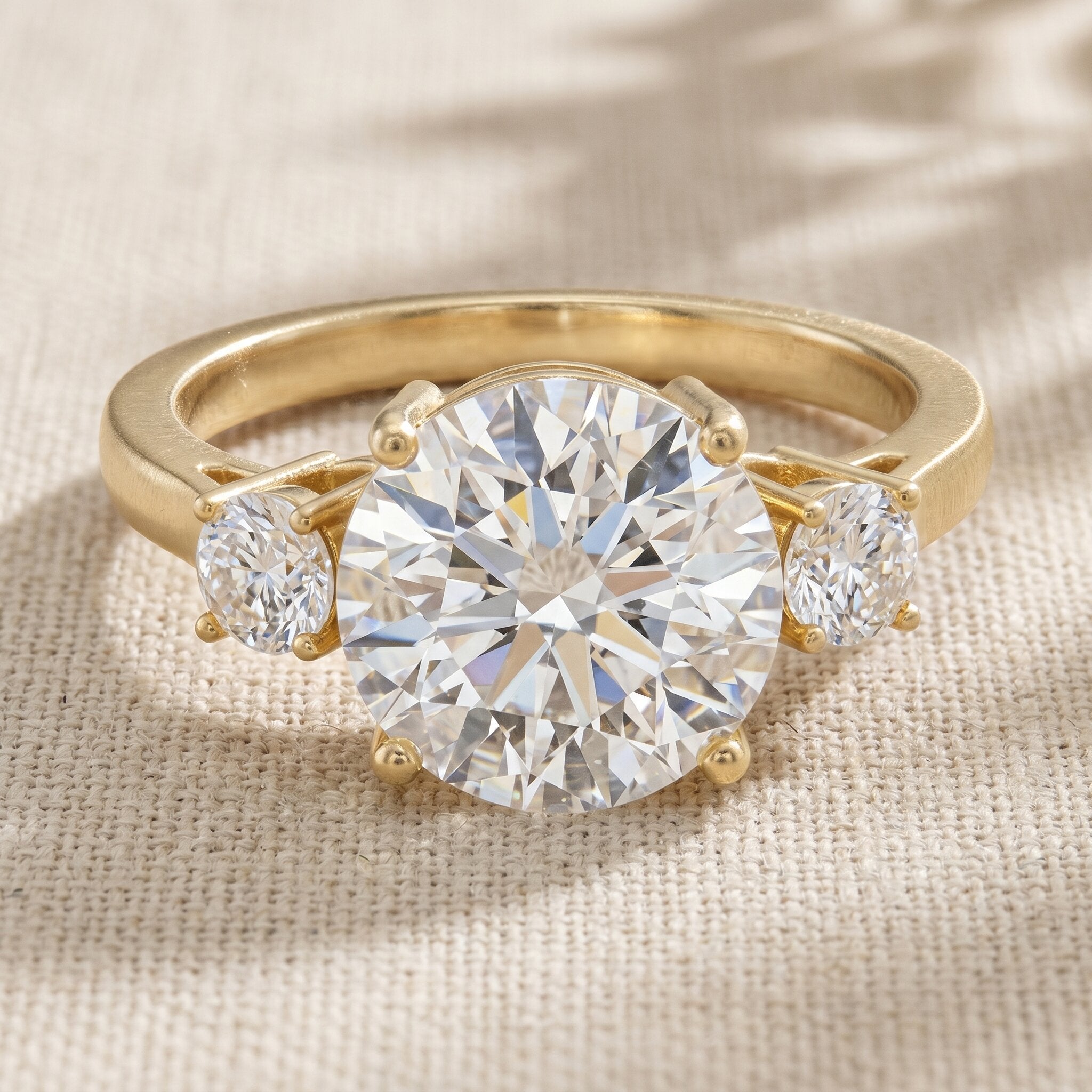Lab Grown Diamond 3 Stone Engagement Ring With IGI Certificate Lab - ( E-VS1 ) - Rosec Jewels