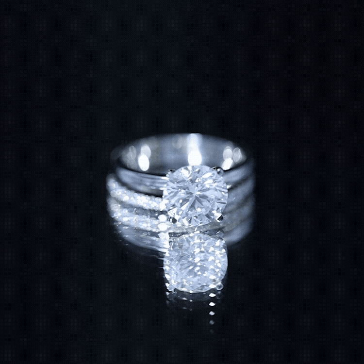 Round Shape Moissanite Solitaire Wedding Ring Set D-VS1 - Rosec Jewels