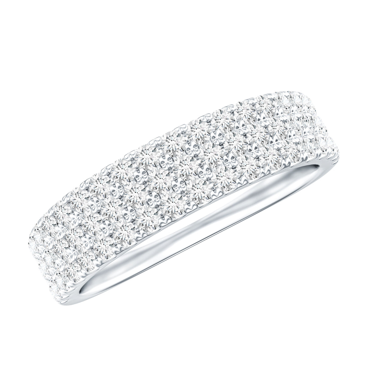 Natural Diamond Wide Half Eternity Band Ring