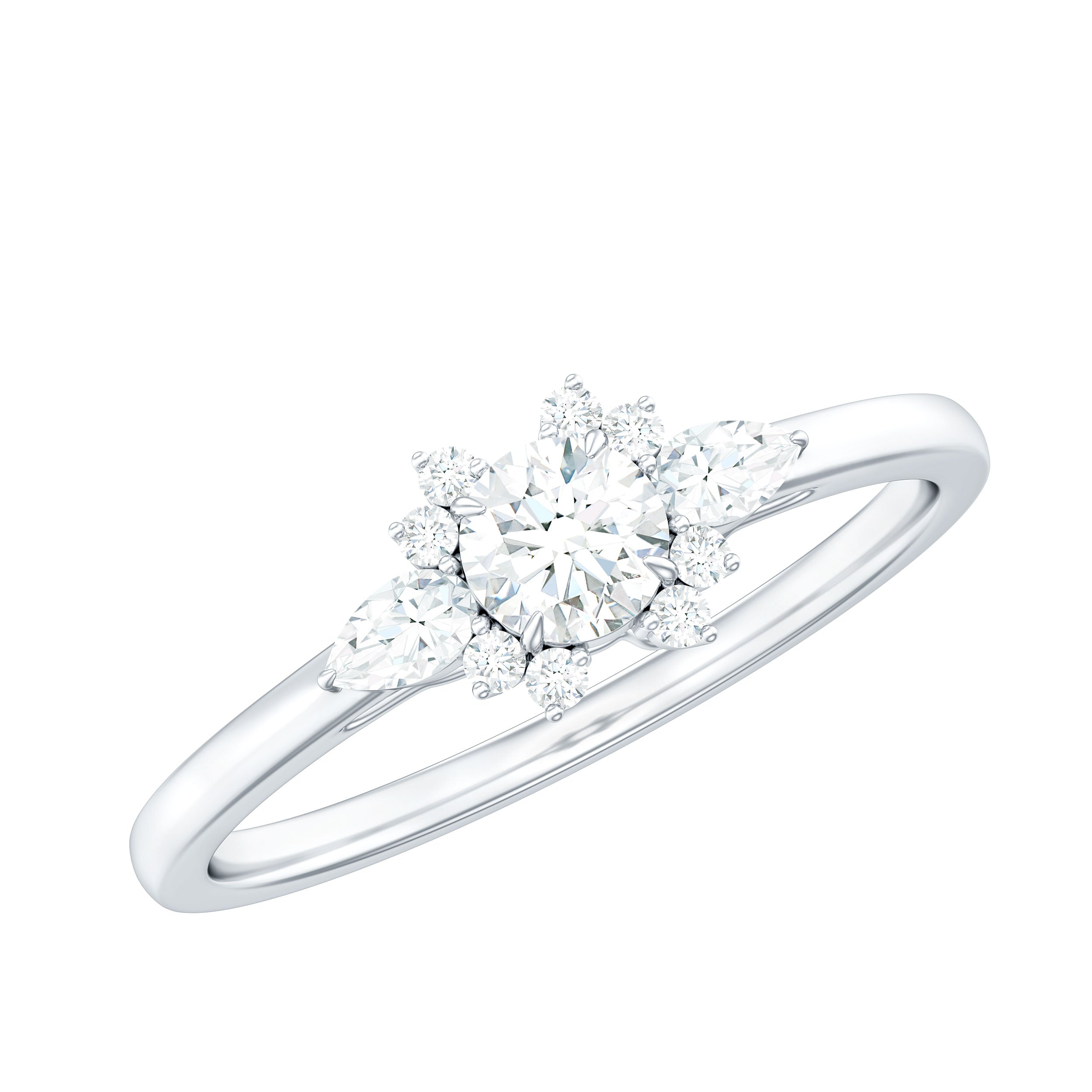 1/2 CT Real Diamond Promise Ring with Accent