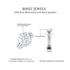 Solitaire Certified Moissanite Trio Wedding Ring Set Moissanite - ( D-VS1 ) - Color and Clarity - Rosec Jewels