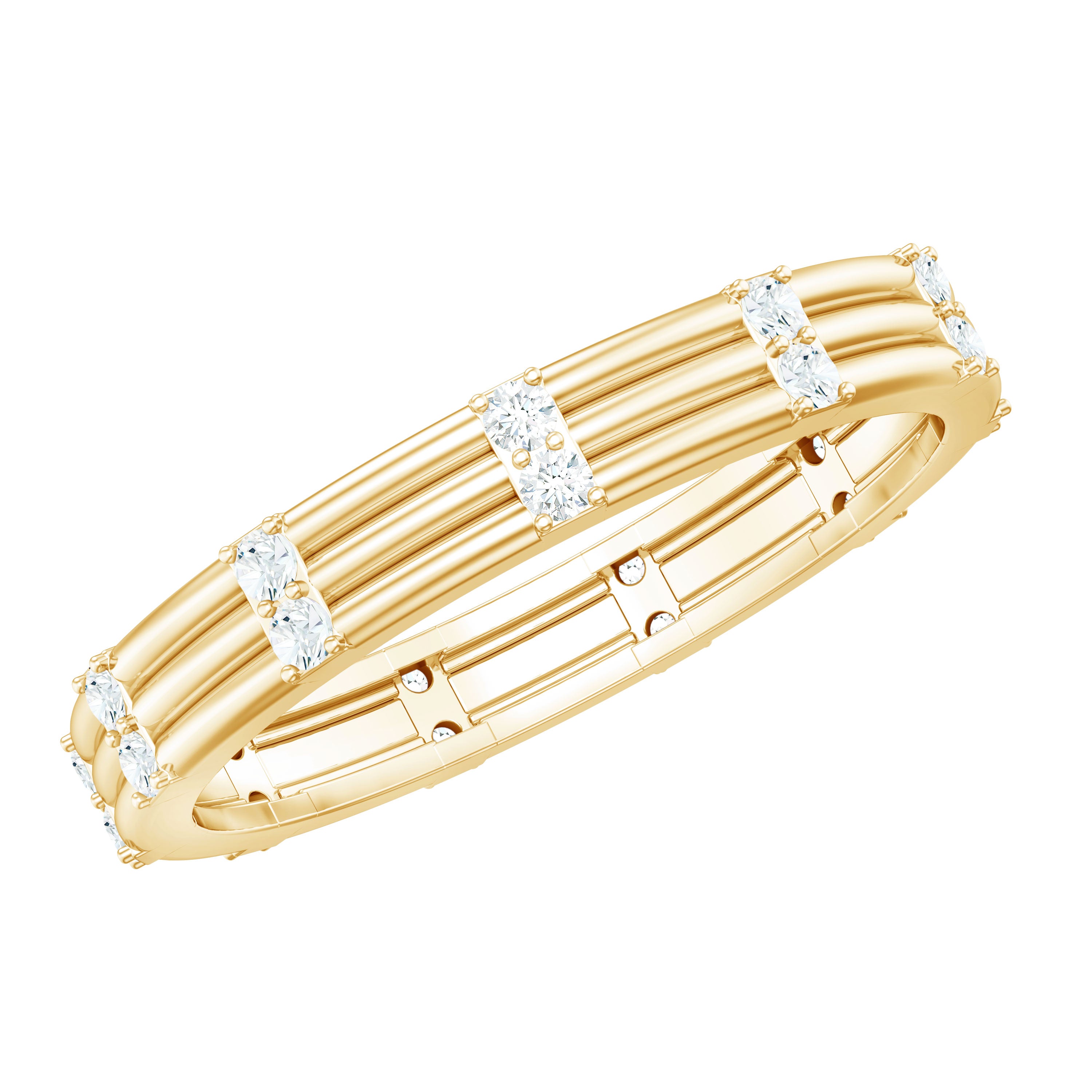 Rosec Jewels-Real Diamond Stackable Band Ring with Certificate