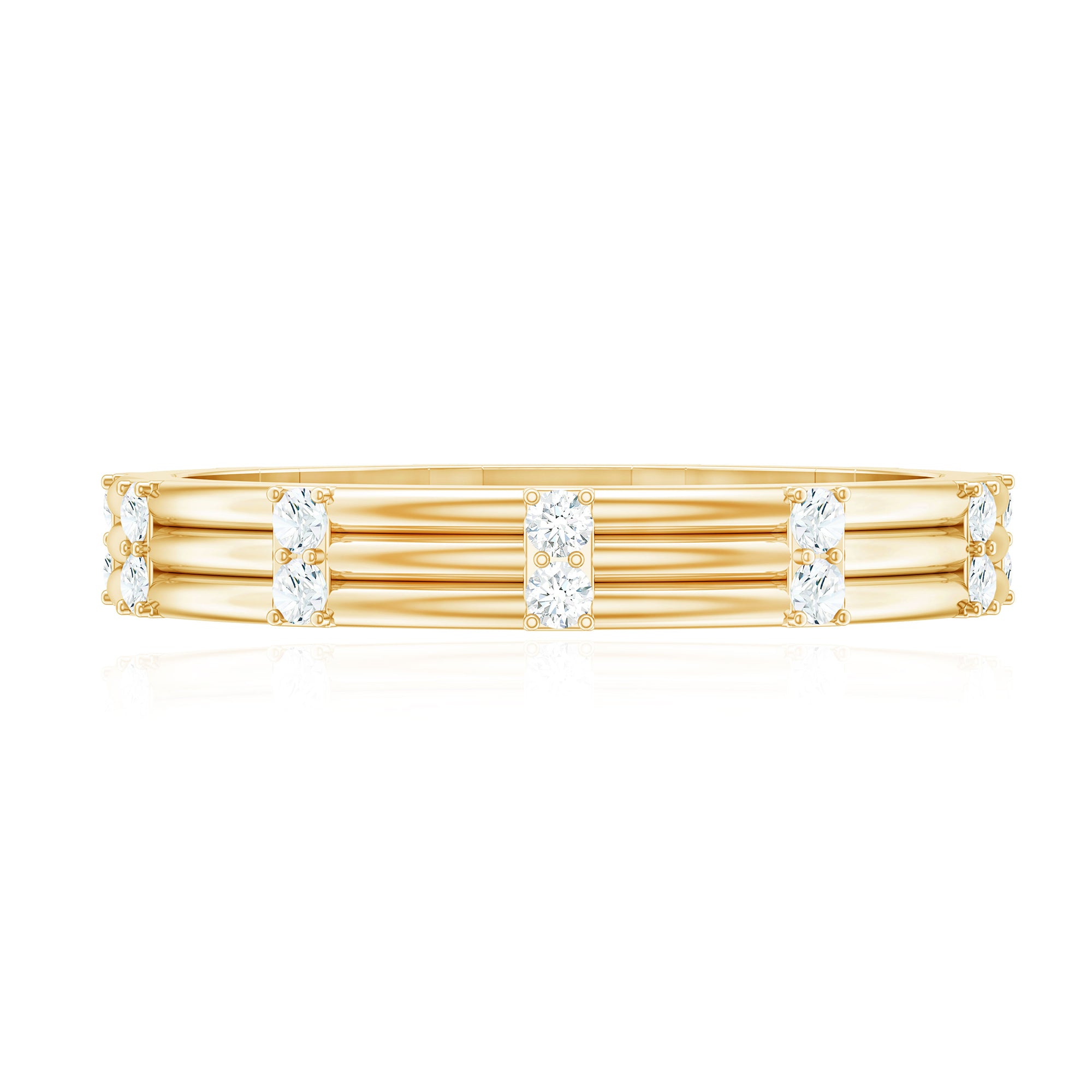 Rosec Jewels-Real Diamond Stackable Band Ring with Certificate