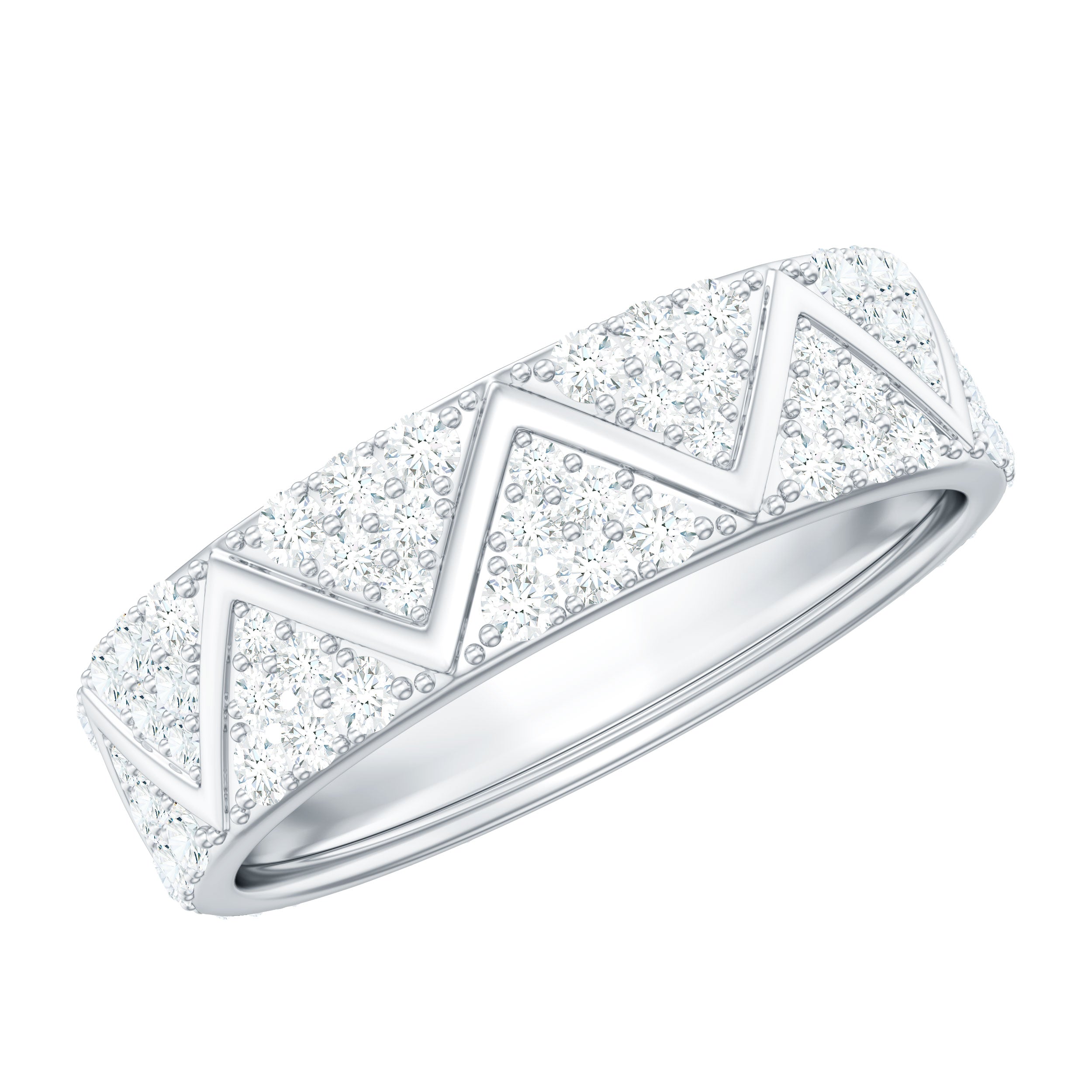 Certified Moissanite Wide Eternity Band Ring D-VS1 - Rosec Jewels