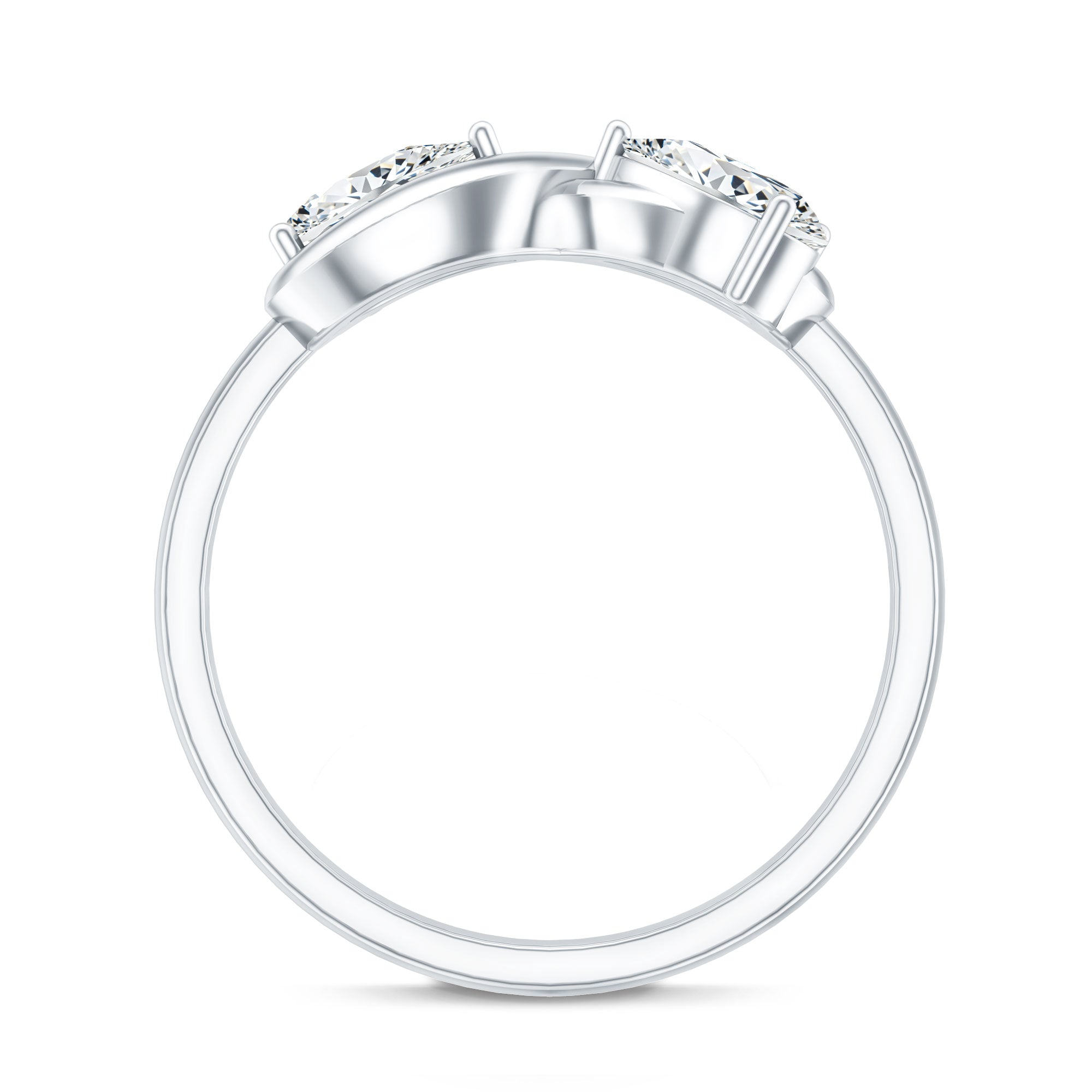 Lab Grown Diamond Toi Et Moi Promise Ring with Infinity Knot Lab - ( EF-VS ) - Rosec Jewels
