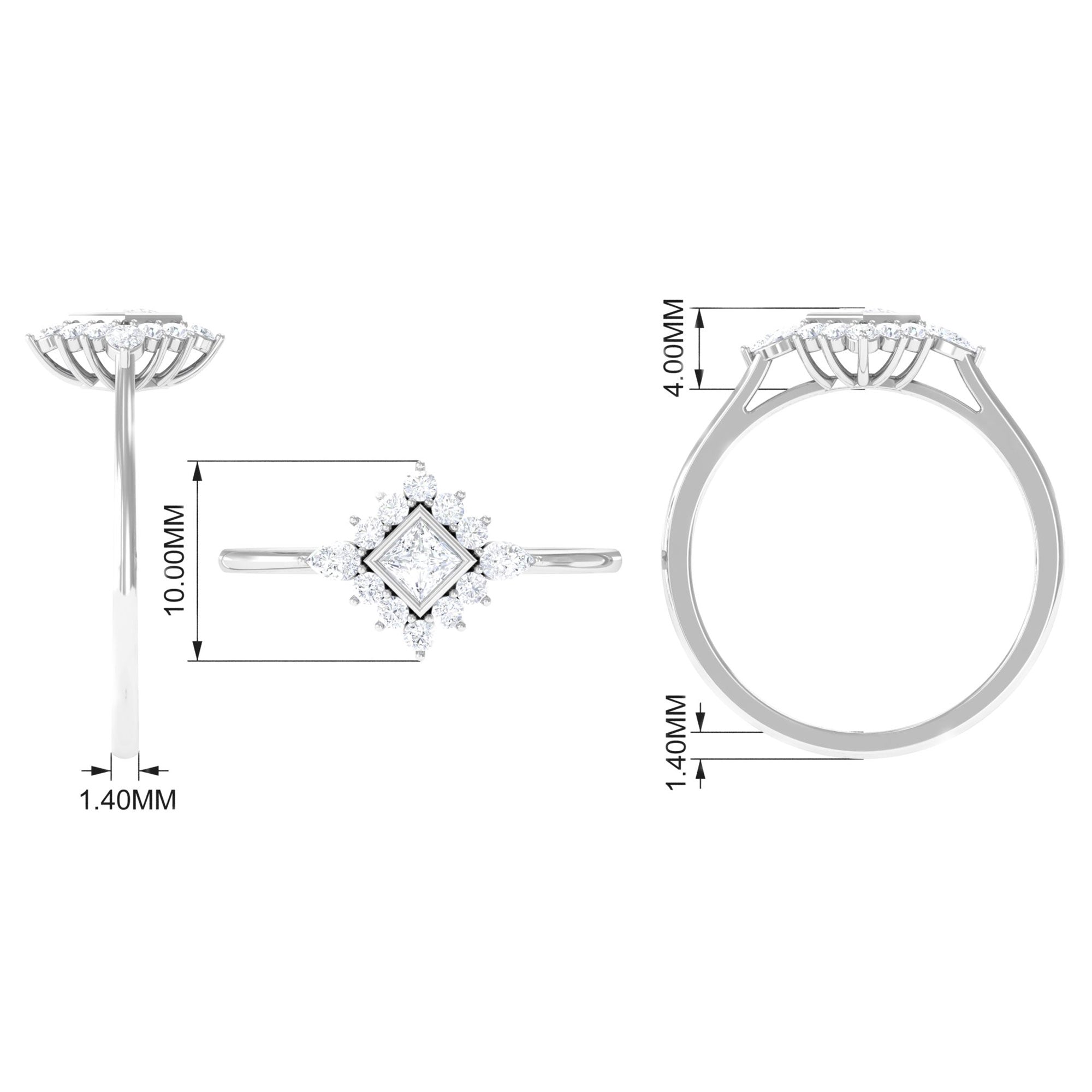 Rosec Jewels-Designer Diamond Engagement Ring with Halo