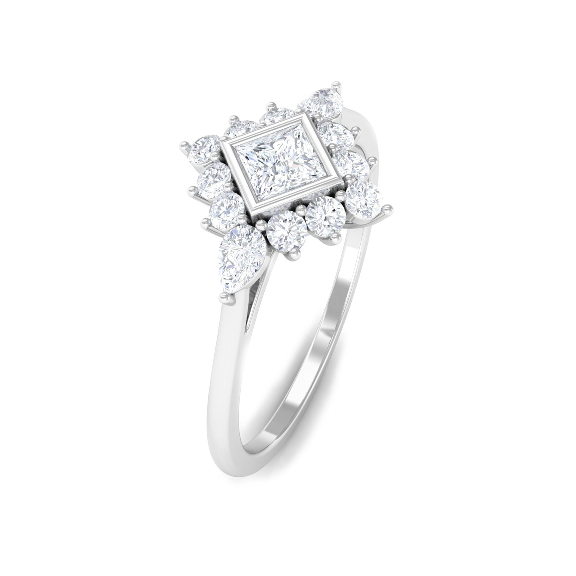 Rosec Jewels-Designer Diamond Engagement Ring with Halo