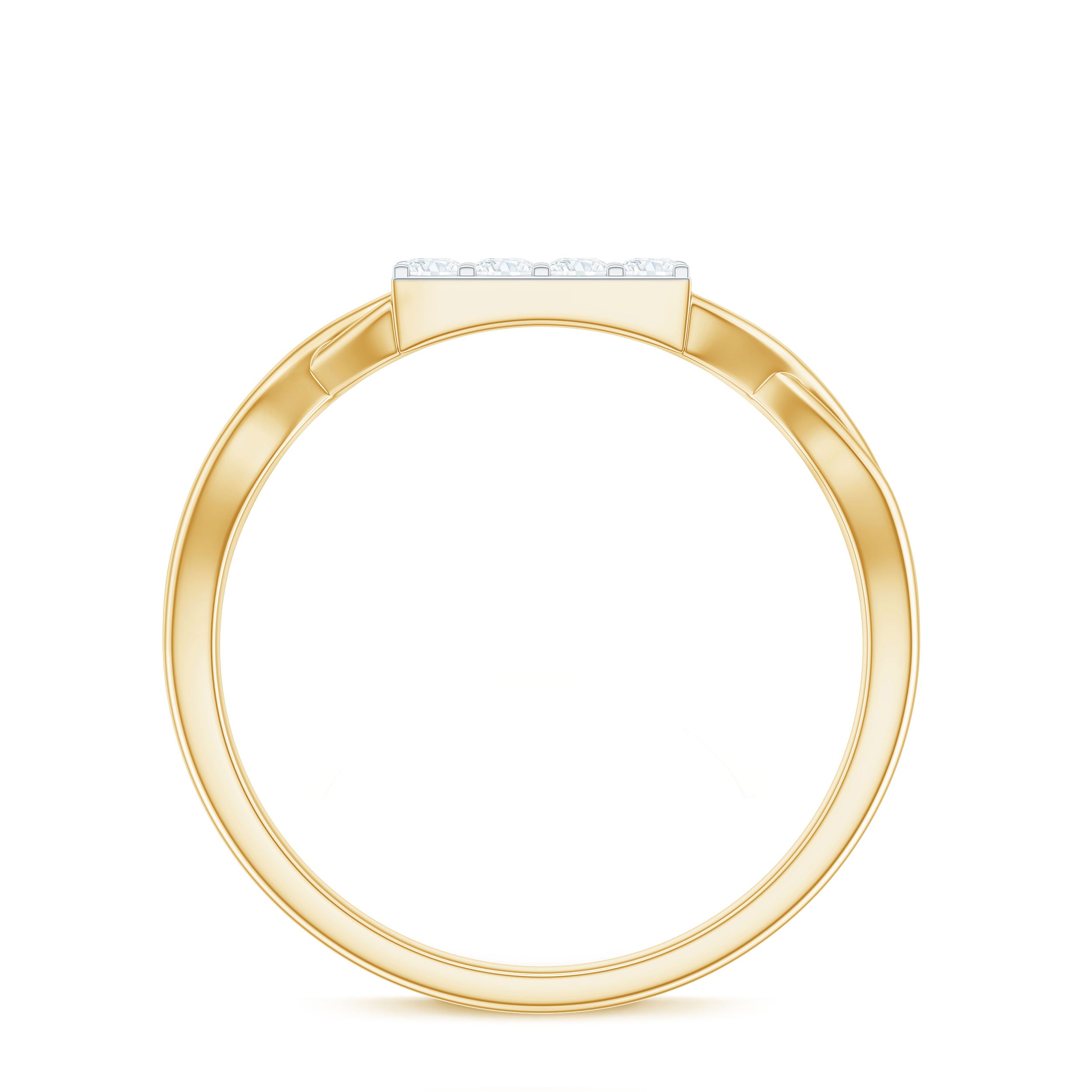 Contemporary Diamond Engagement Ring with Infinity Shank Natural - ( HI-SI ) - Rosec Jewels