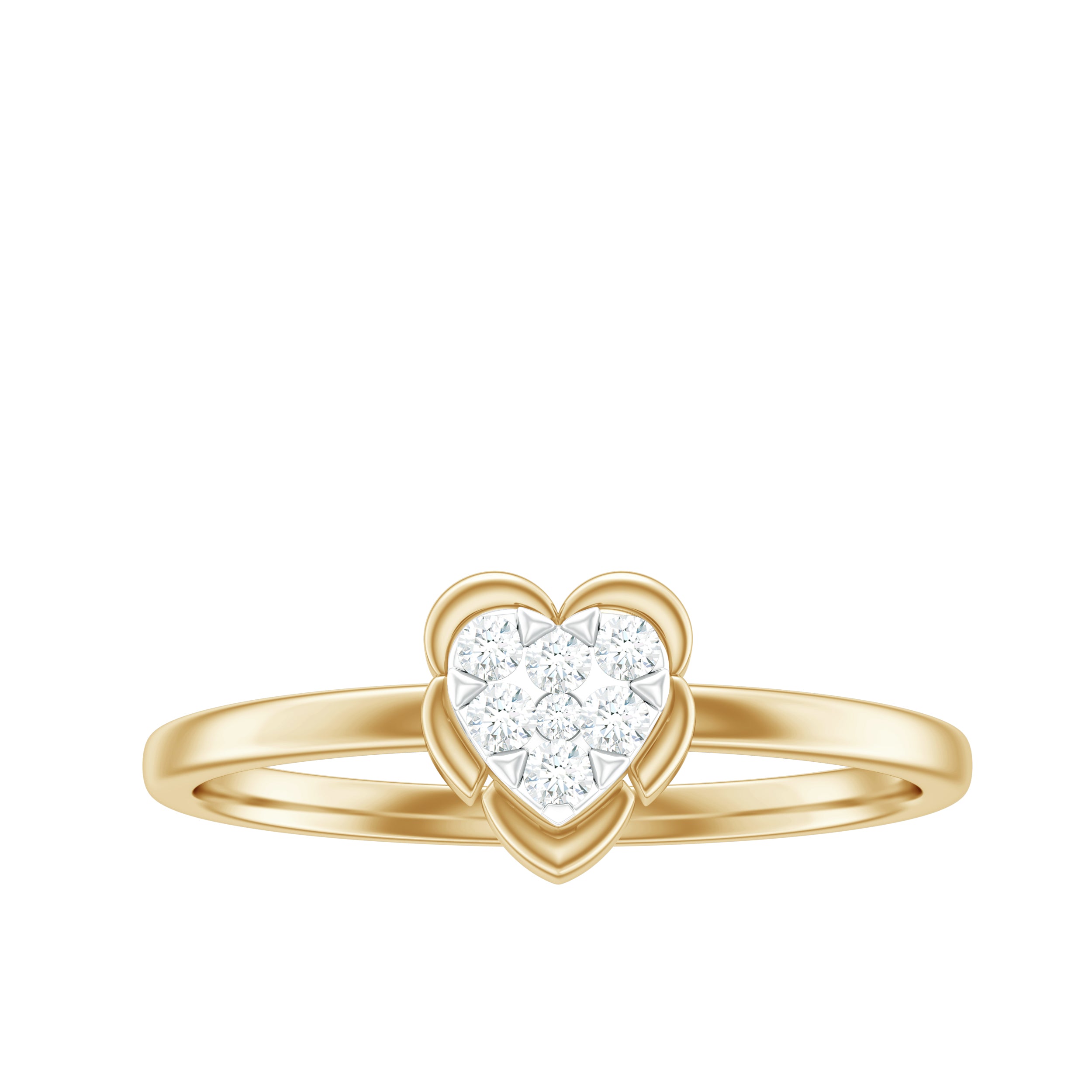 Certified Natural Diamond Heart Promise Ring Natural - ( HI-SI ) - Rosec Jewels