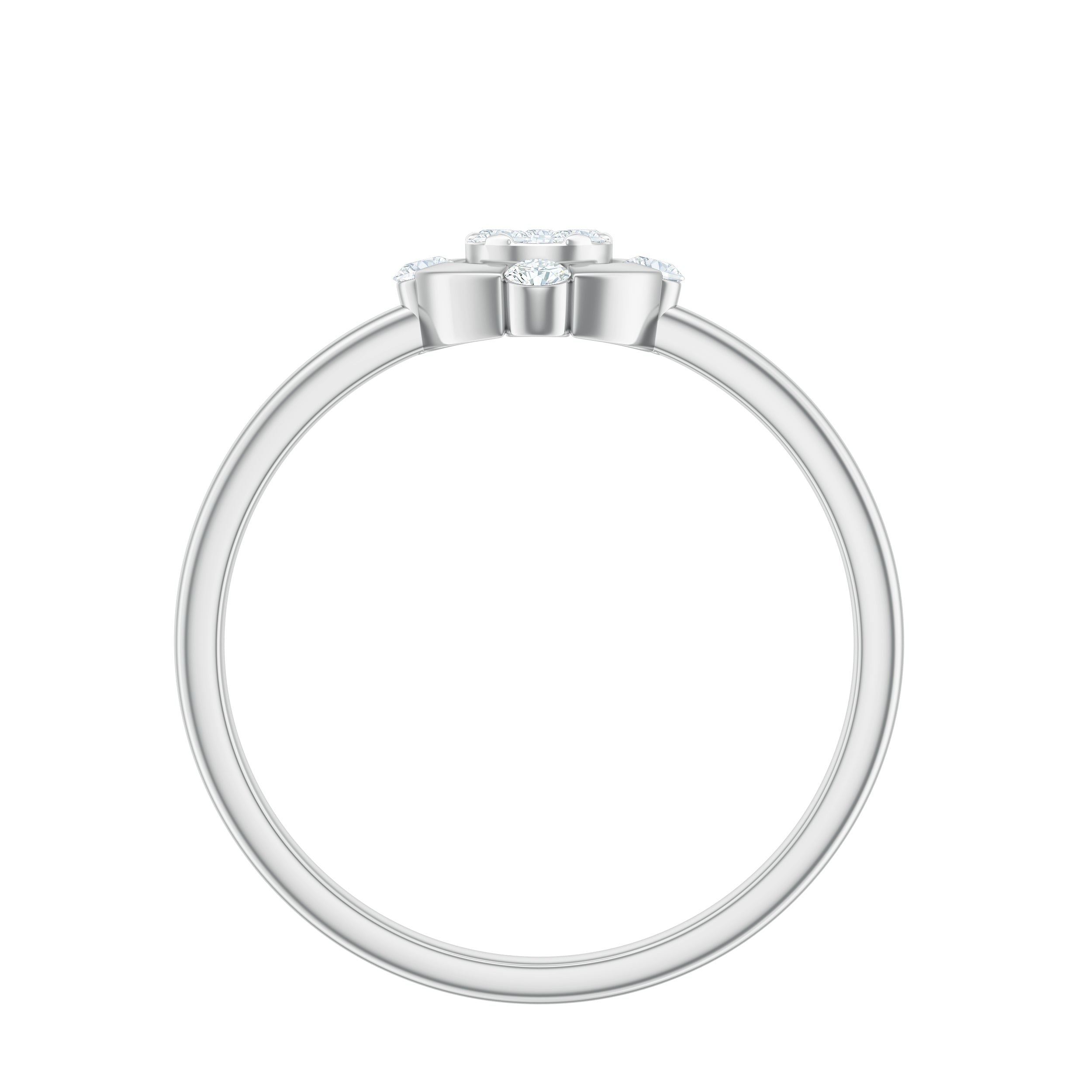 Natural Pear Shaped Diamond Cluster Engagement Ring Natural - ( HI-SI ) - Rosec Jewels
