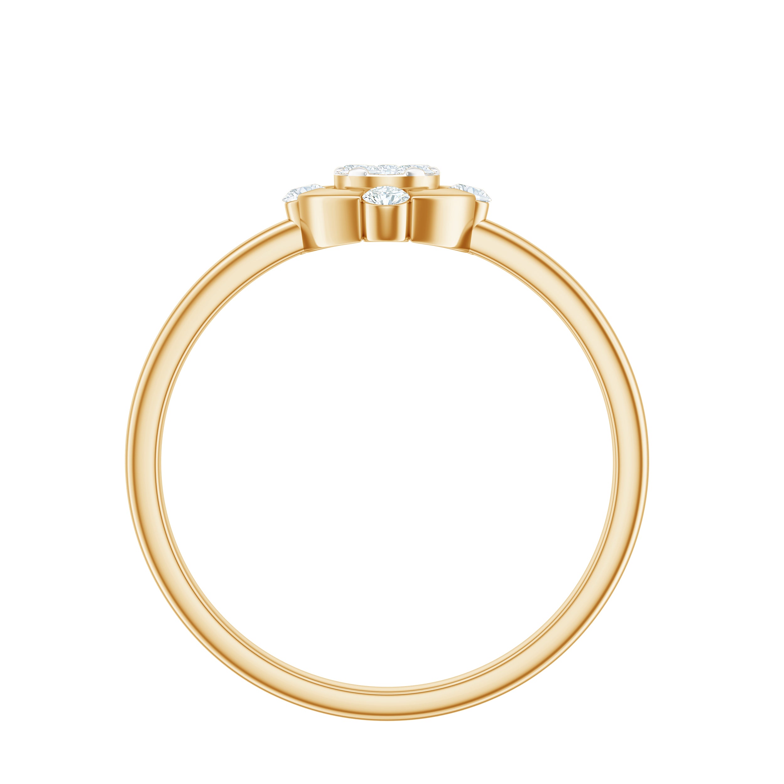 Natural Pear Shaped Diamond Cluster Engagement Ring Natural - ( HI-SI ) - Rosec Jewels