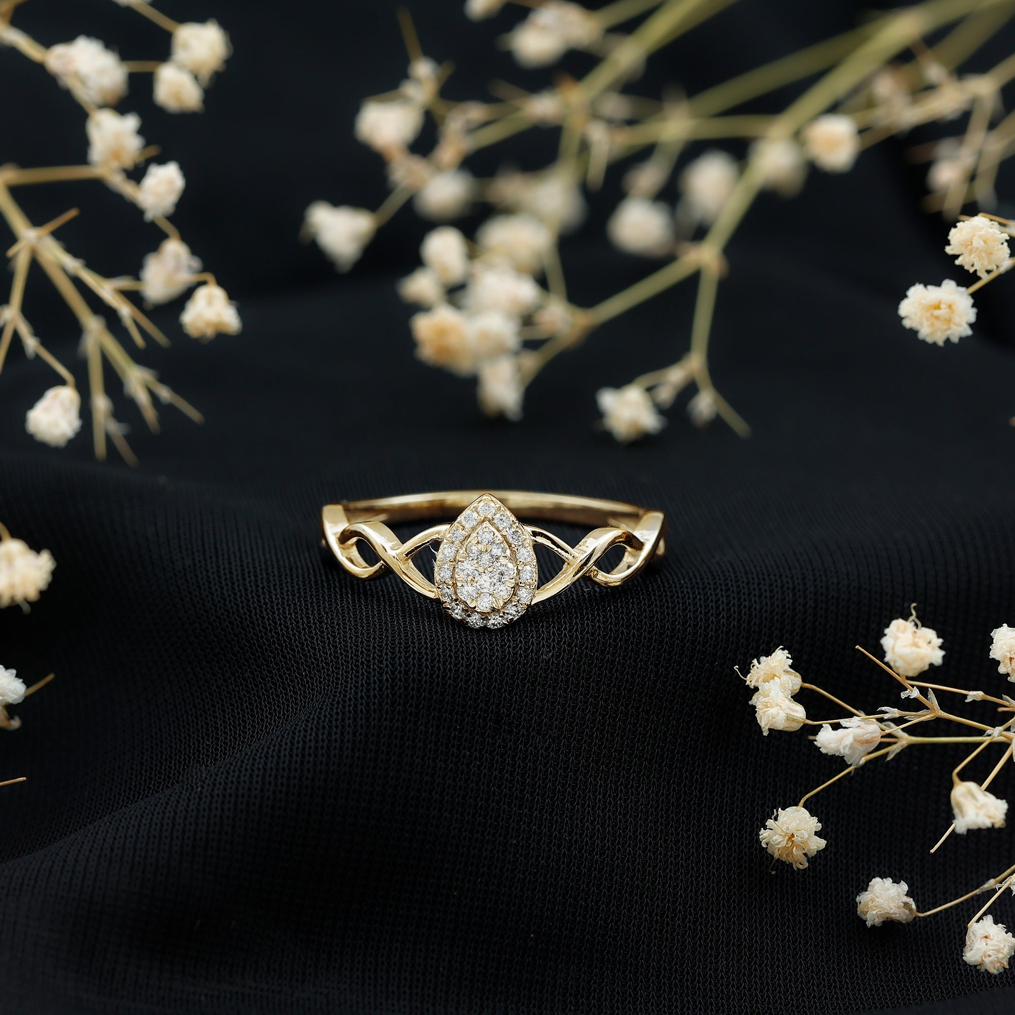 Rosec Jewels-Illusion Set Round Diamond Crossover Engagement Ring