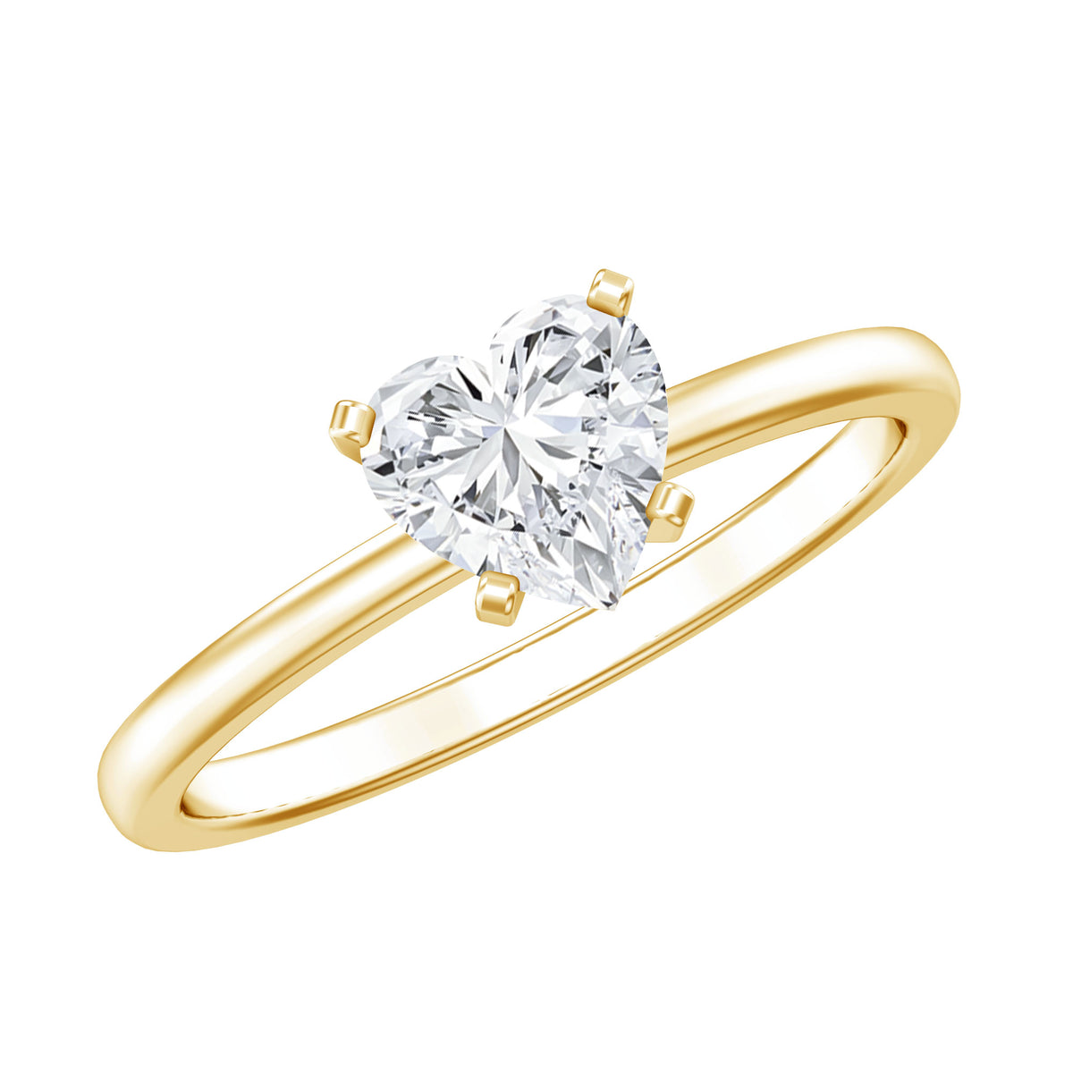 1.5 CT Heart Shape Certified Moissanite Engagement Ring D-VS1 - Rosec Jewels