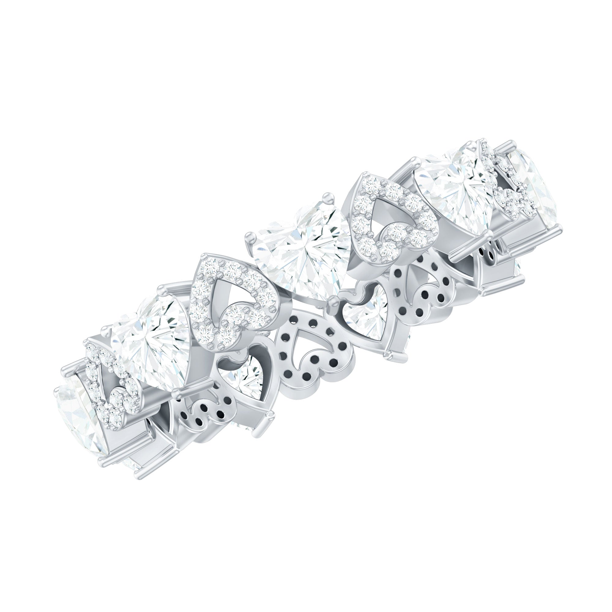 Certified Lab Grown Diamond Heart Wedding Band