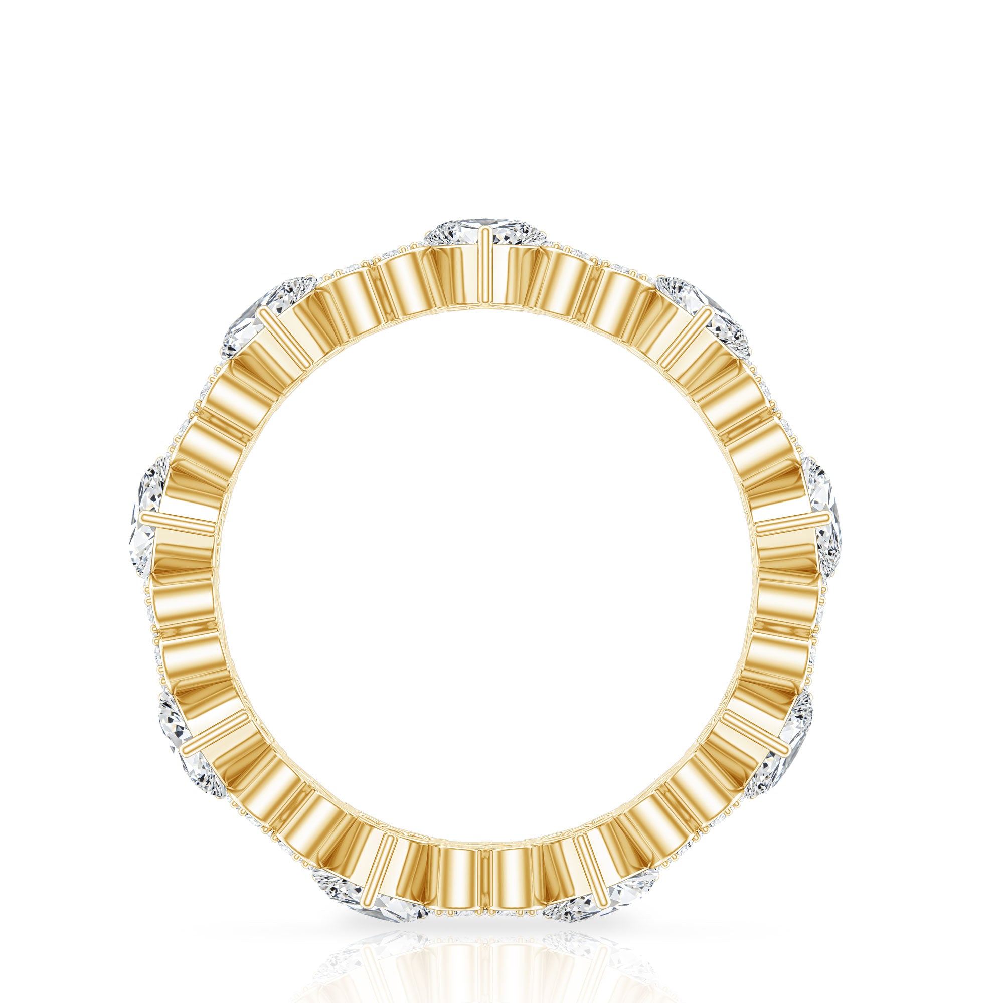 Certified Lab Grown Diamond Heart Wedding Band Lab - ( EF-VS ) - Rosec Jewels