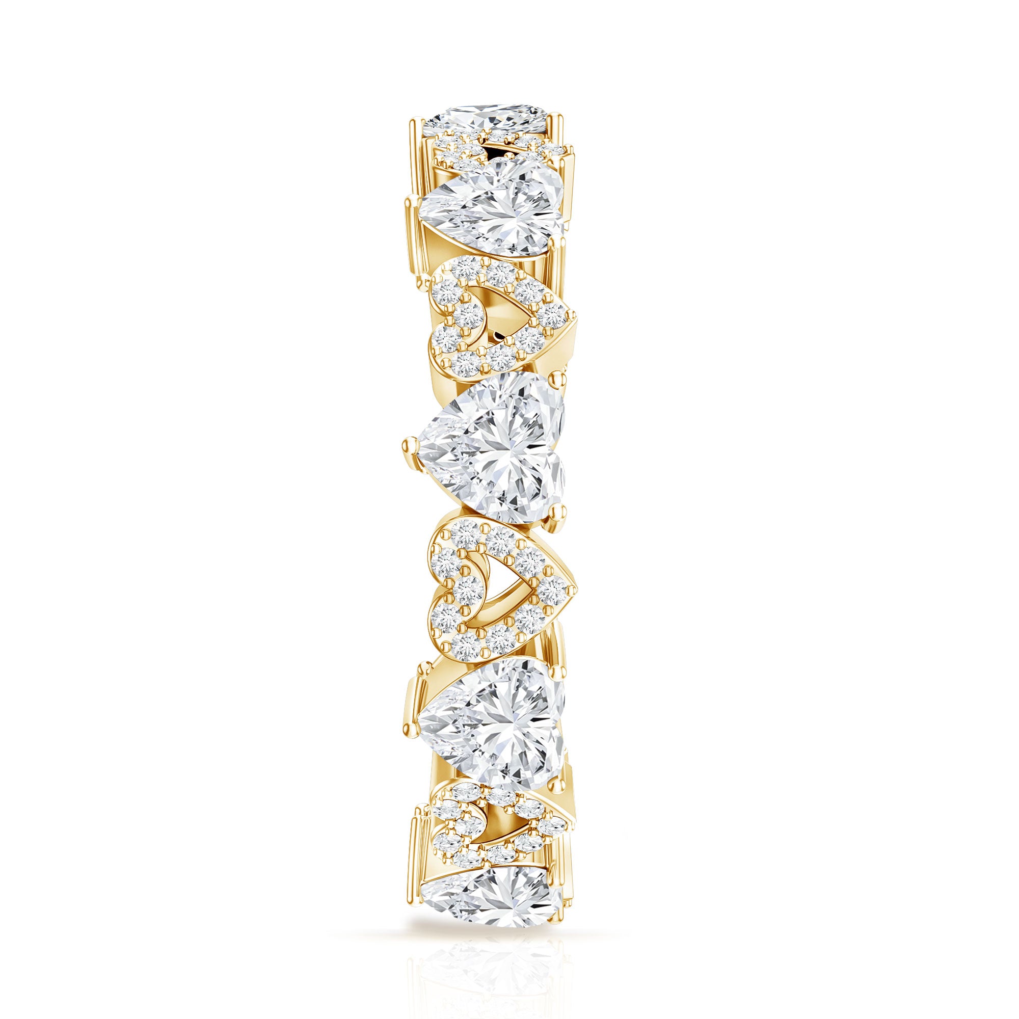 Certified Lab Grown Diamond Heart Wedding Band Lab - ( EF-VS ) - Rosec Jewels