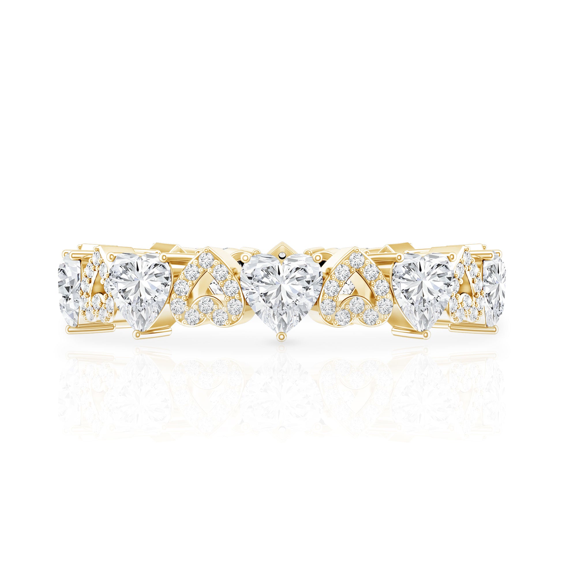 Certified Lab Grown Diamond Heart Wedding Band Lab - ( EF-VS ) - Rosec Jewels