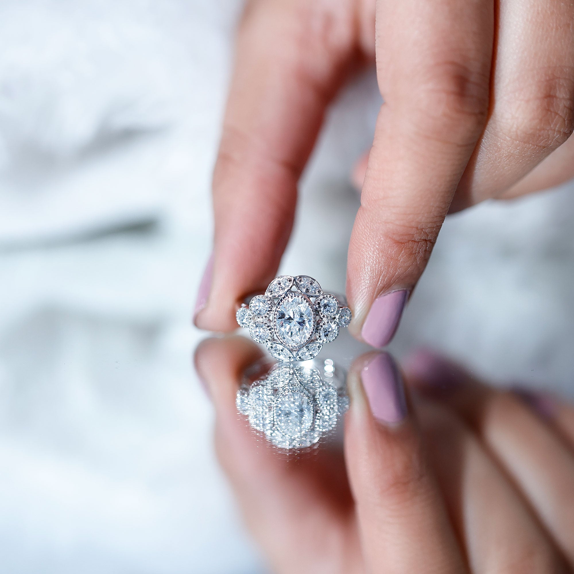 Rosec Jewels-Certified Lab Grown Diamond Oval Engagement Ring