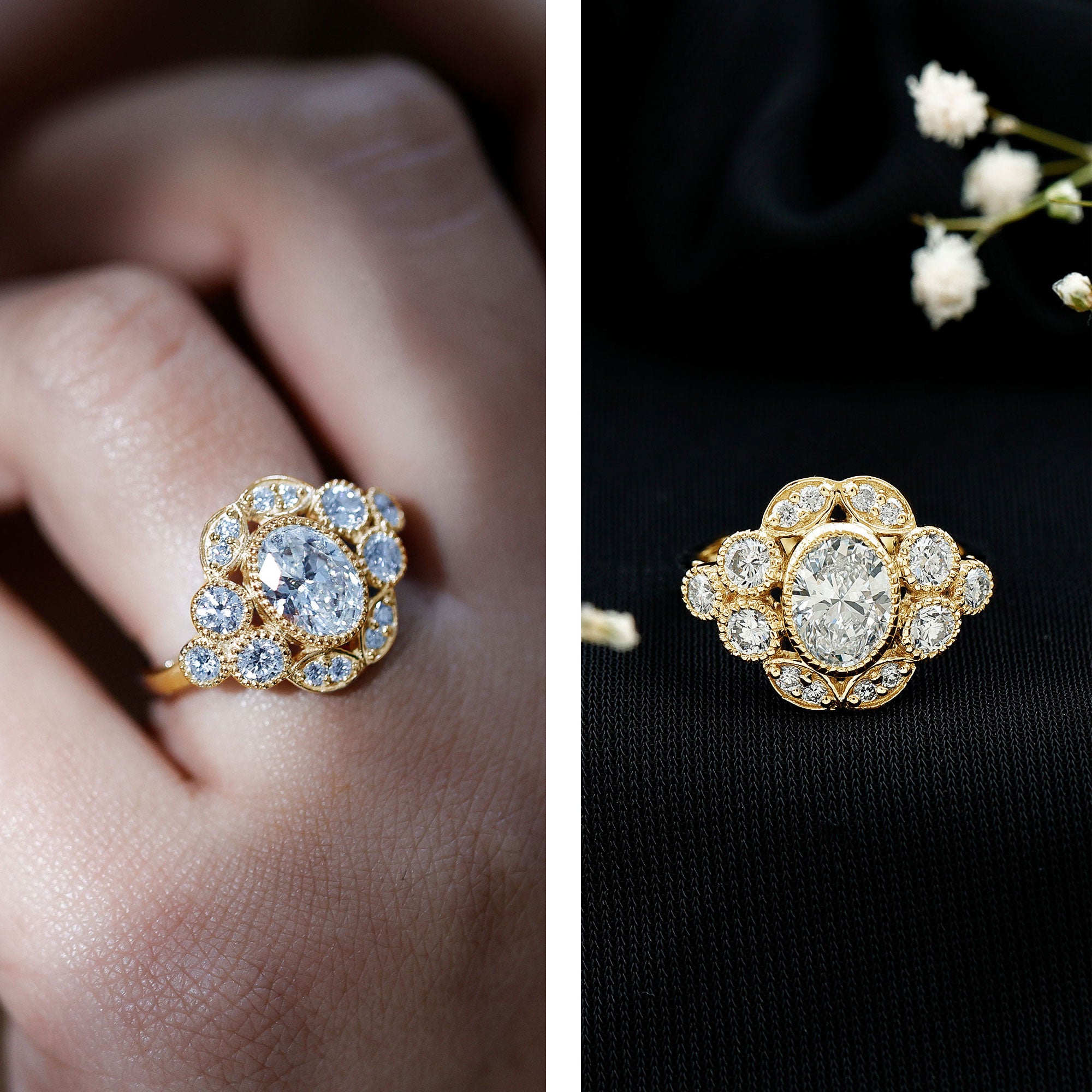 Rosec Jewels-Certified Lab Grown Diamond Oval Engagement Ring