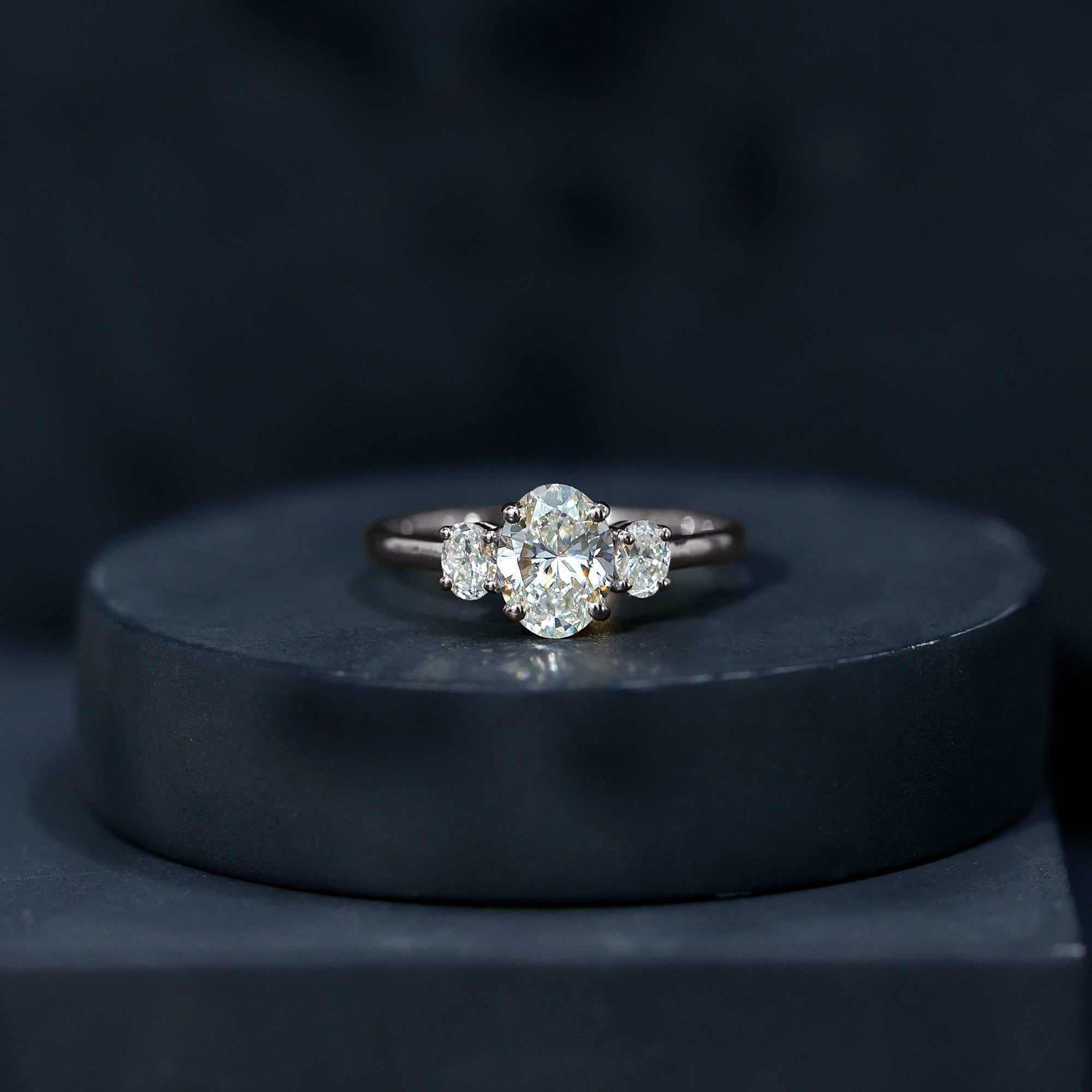 Rosec Jewels-Certified Lab Grown Diamond 3 Stone Engagement Ring For Women