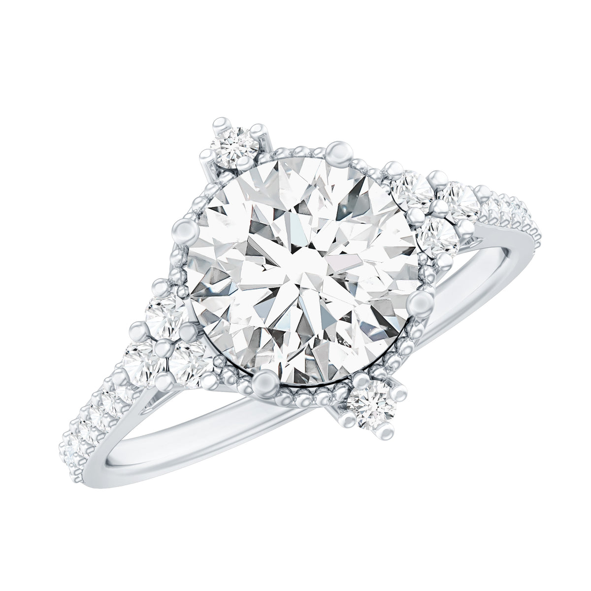 2 Carat Lab Grown Diamond Vintage Inspired Engagement Ring with IGI Certificate Lab - ( E-VS1 ) - Rosec Jewels