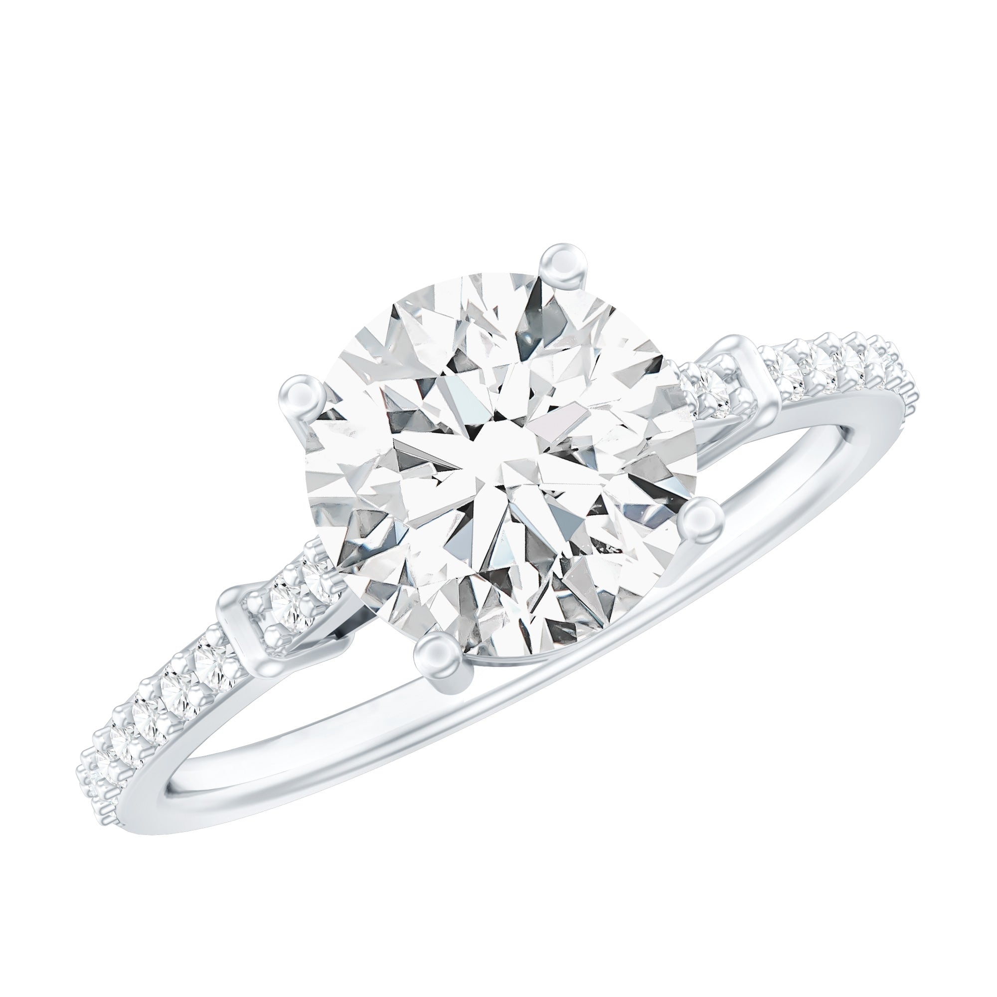 Certified 2 Carat Lab Grown Diamond Simple Engagement Ring Lab - ( EF-VS ) - Rosec Jewels