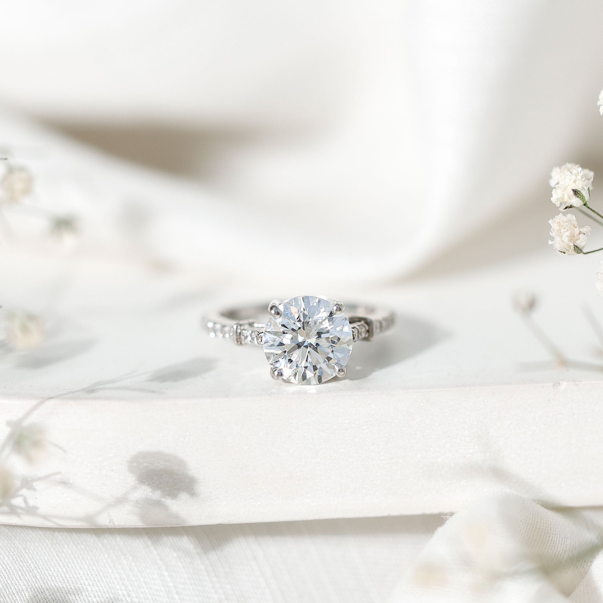 Certified 2 Carat Lab Grown Diamond Simple Engagement Ring Lab - ( EF-VS ) - Rosec Jewels