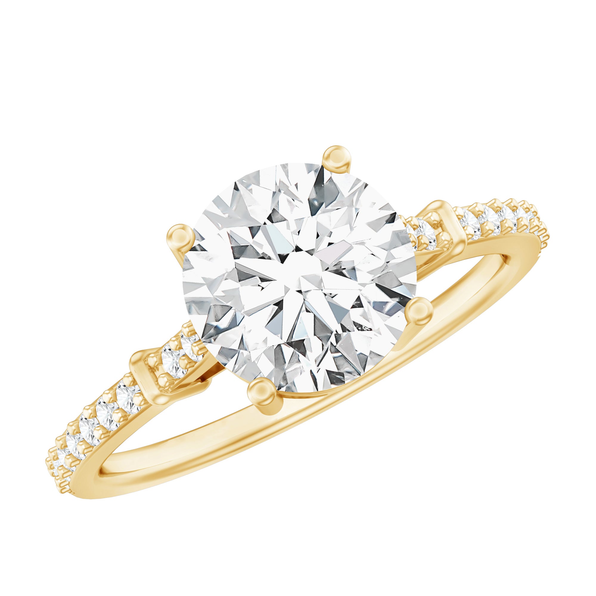 Certified 2 Carat Lab Grown Diamond Simple Engagement Ring Lab - ( EF-VS ) - Rosec Jewels