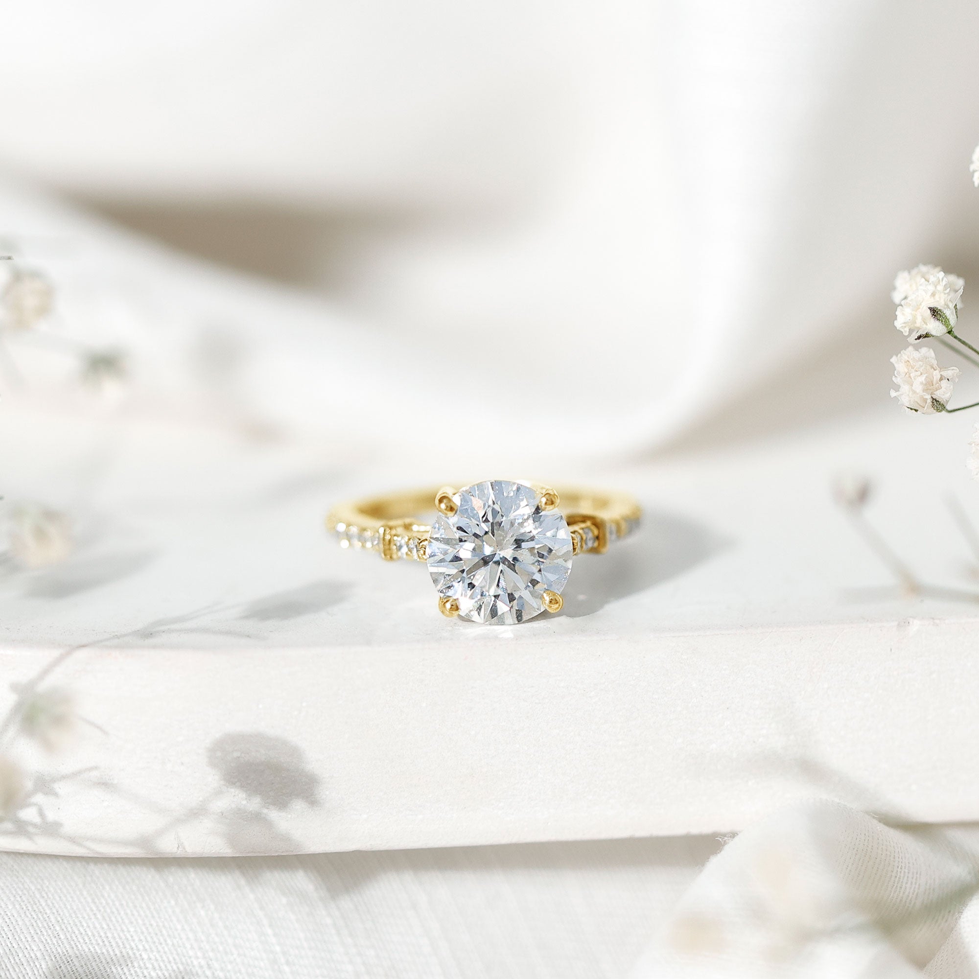 Certified 2 Carat Lab Grown Diamond Simple Engagement Ring Lab - ( EF-VS ) - Rosec Jewels