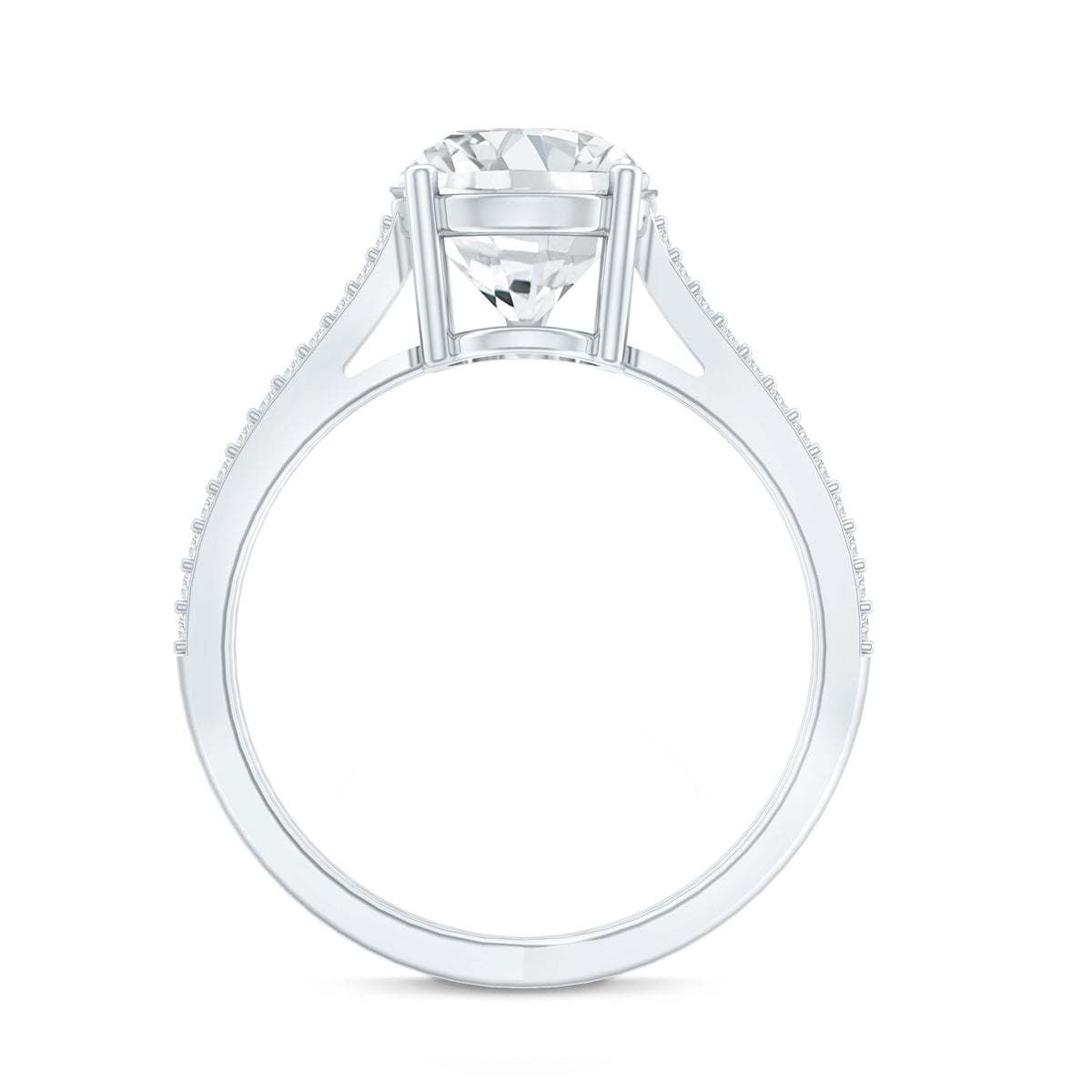 IGI Certified 2 Carat Lab Grown Diamond Split Shank Engagement Ring Lab - ( E-VS1 ) - Rosec Jewels