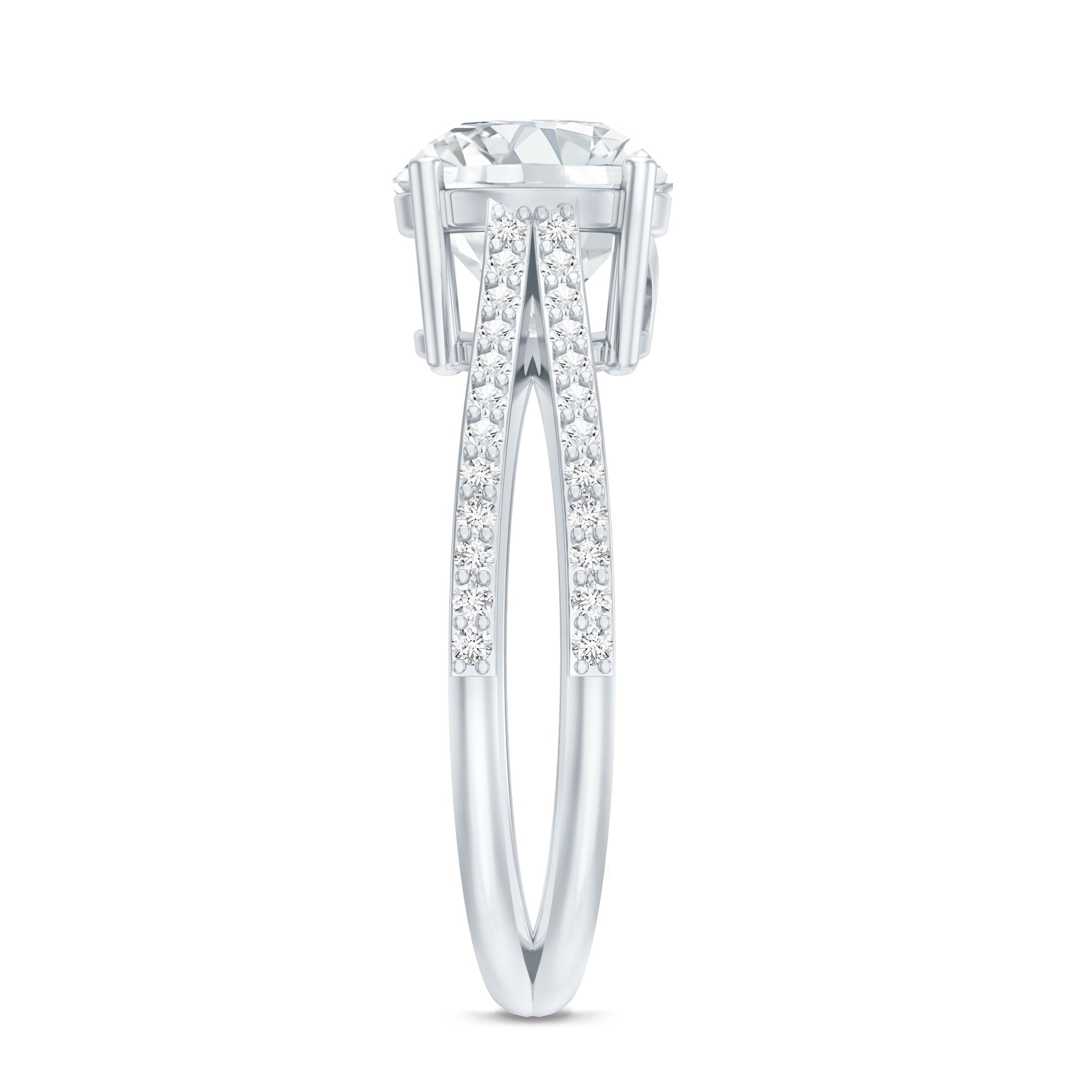 Rosec Jewels-Certified 8 mm Lab Grown Diamond Split Shank Engagement Ring