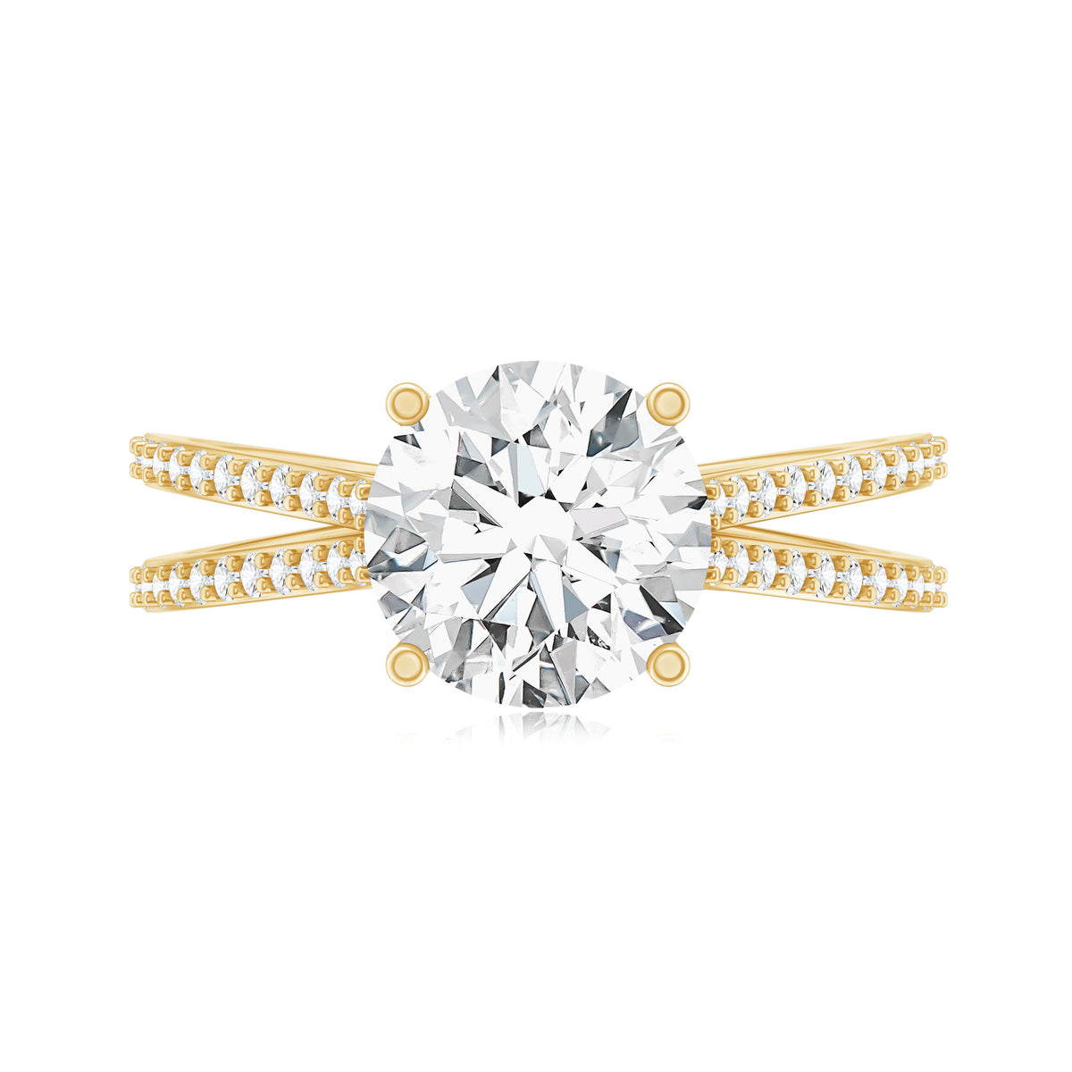 IGI Certified 2 Carat Lab Grown Diamond Split Shank Engagement Ring Lab - ( E-VS1 ) - Rosec Jewels
